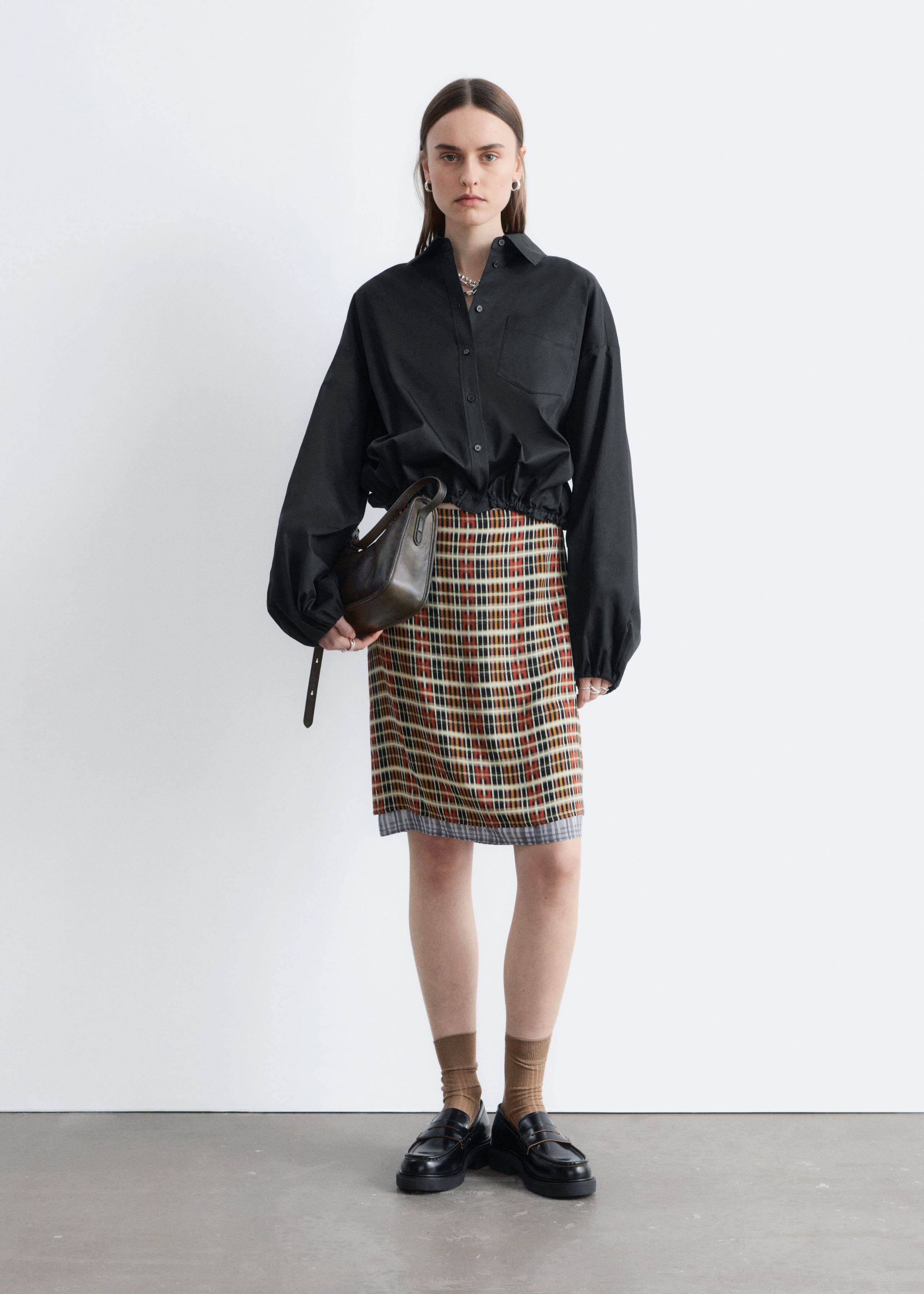 Image of Knee-Length Slip Skirt