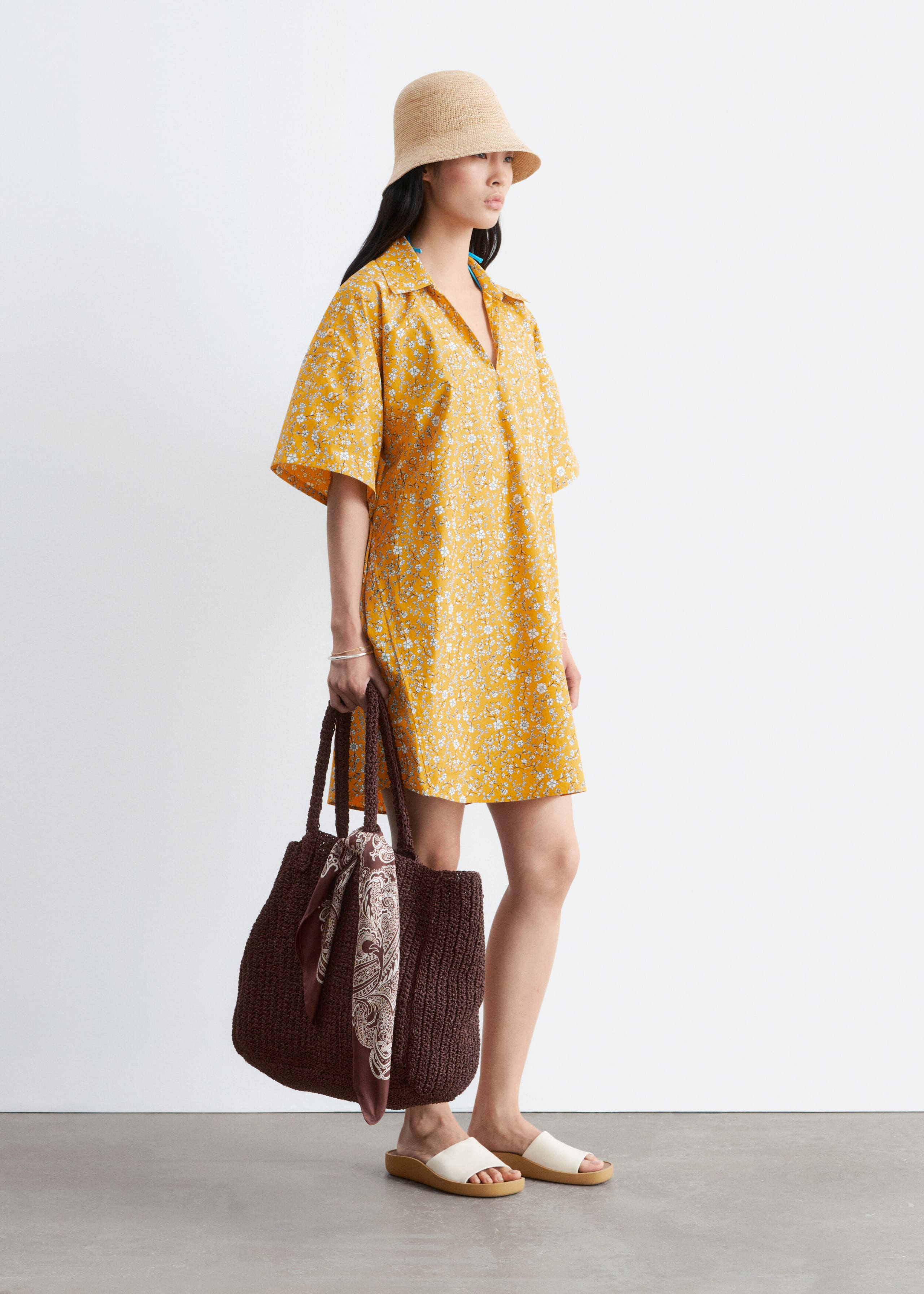 Image of Robe courte en coton