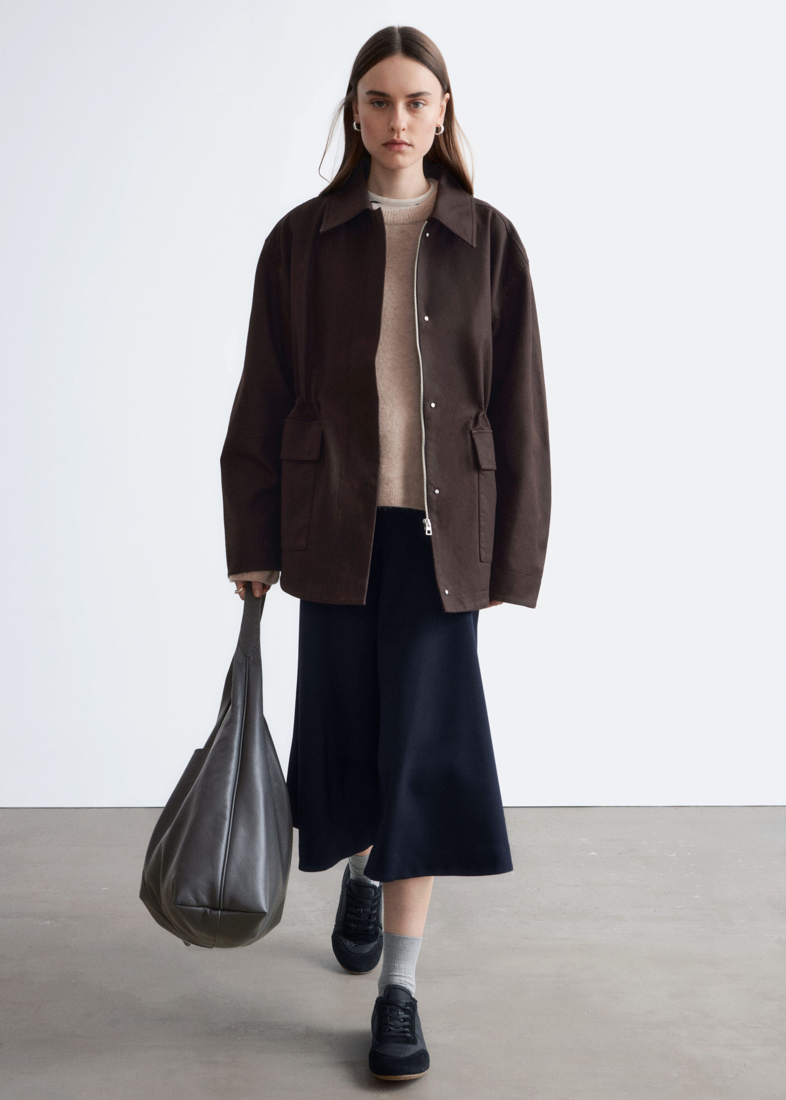 Image of Oversized Drawstring Utility Jacket