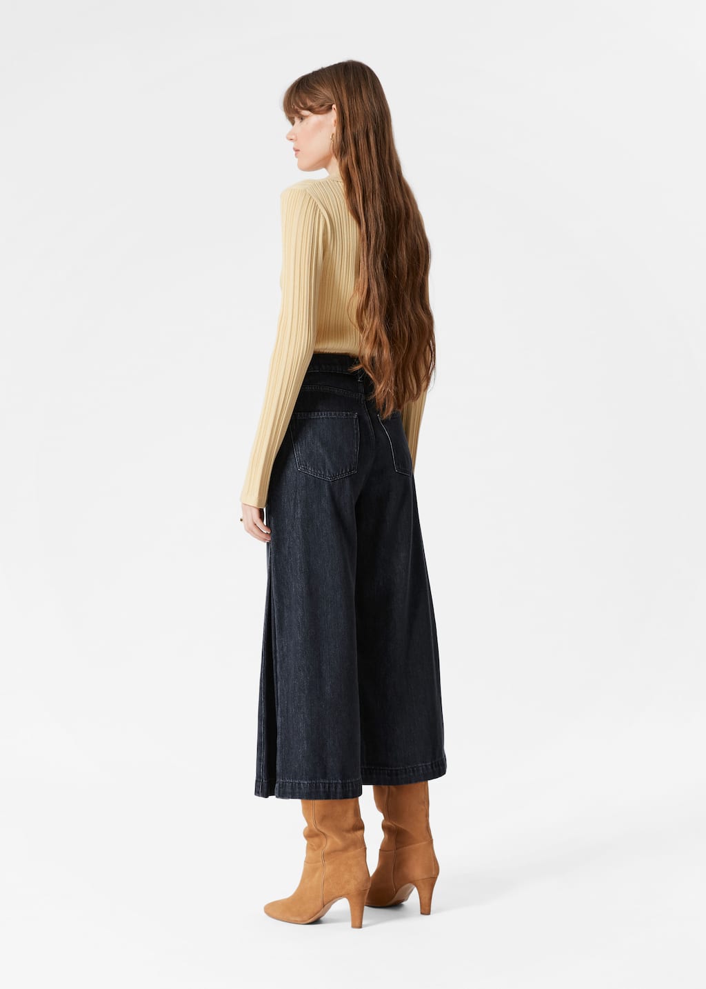 Image of Cropped Wide-Leg Jeans