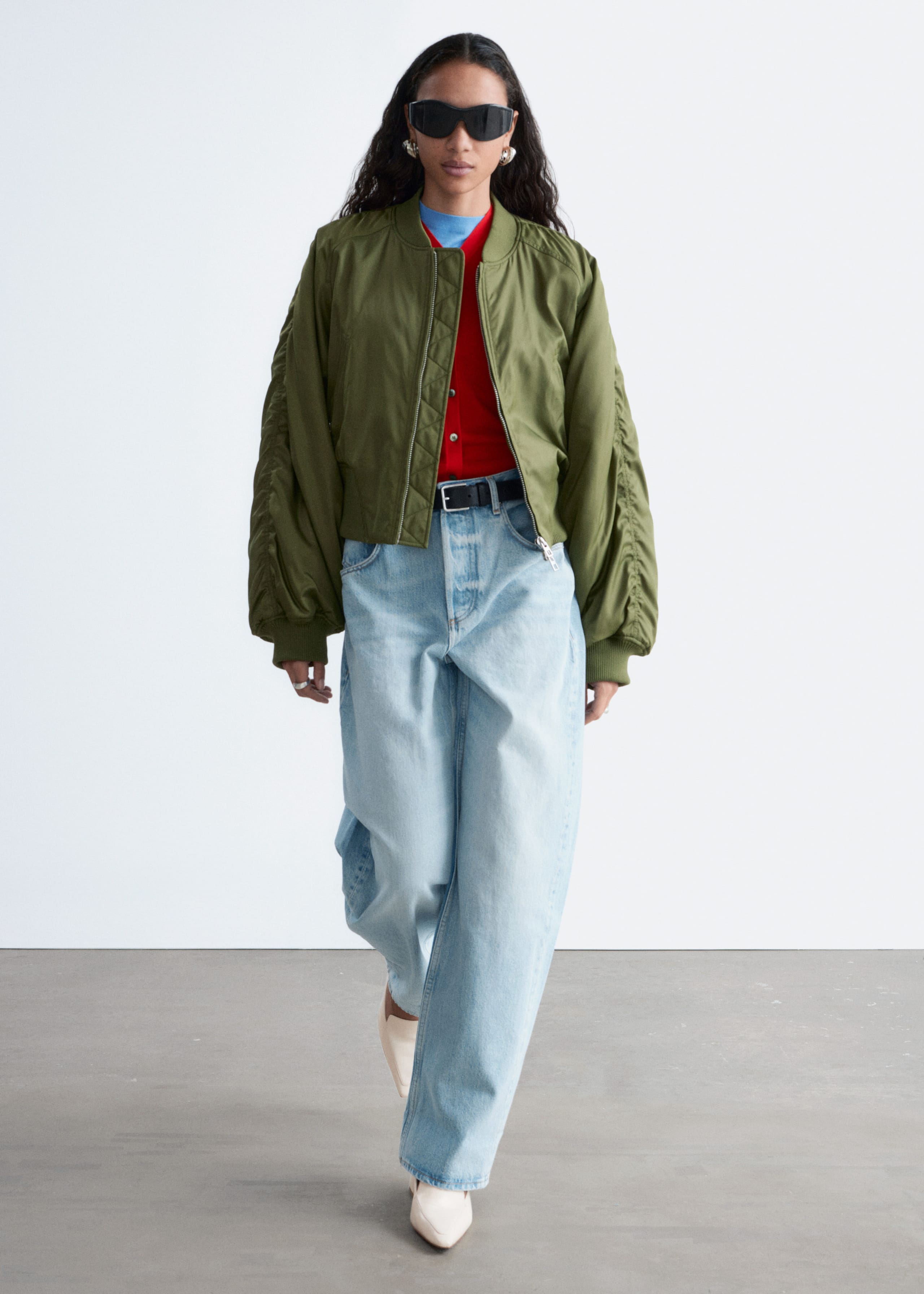 Image of Barrel-Leg Jeans