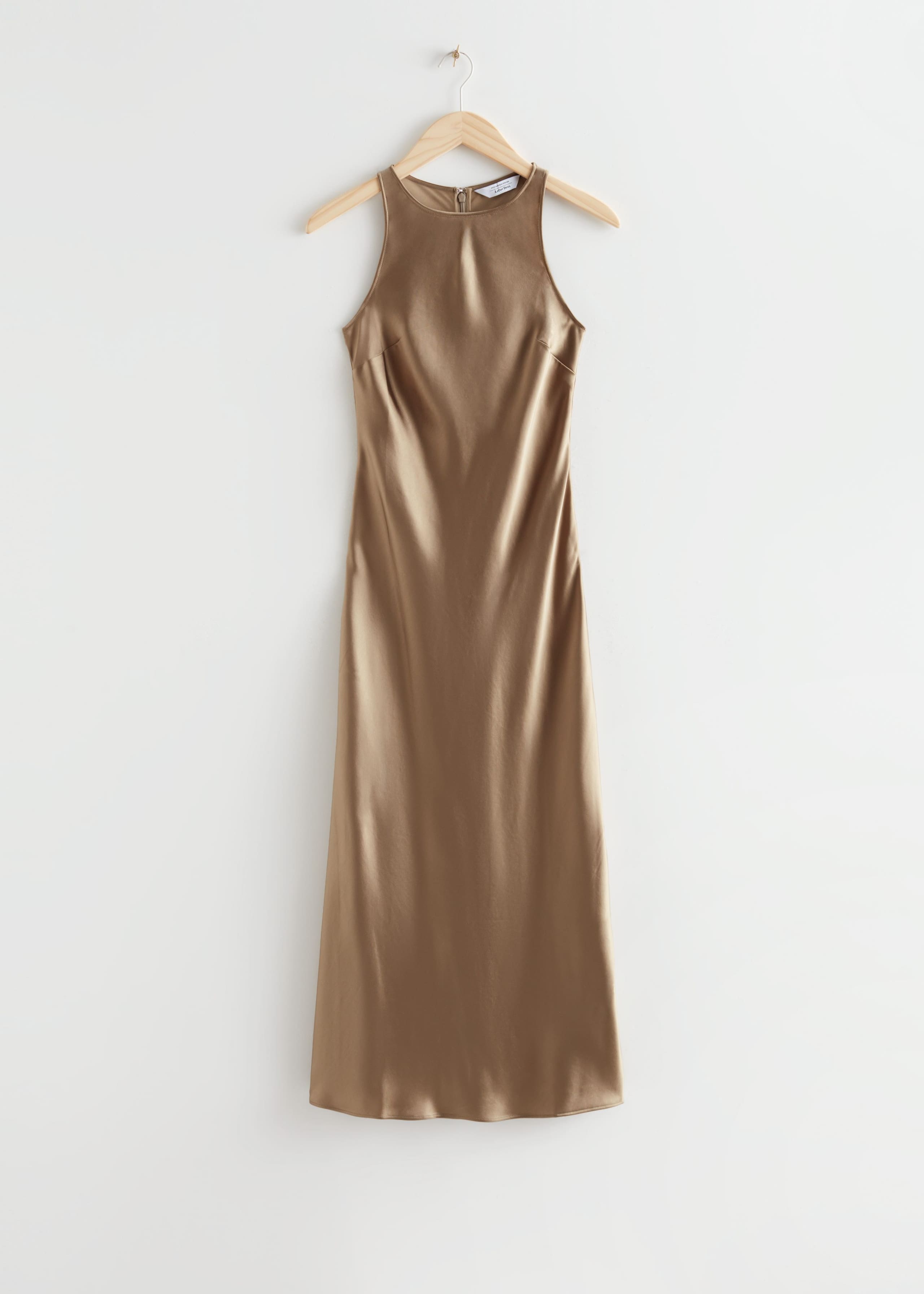 SatinSlipMidiDress - Mole - Bodegón