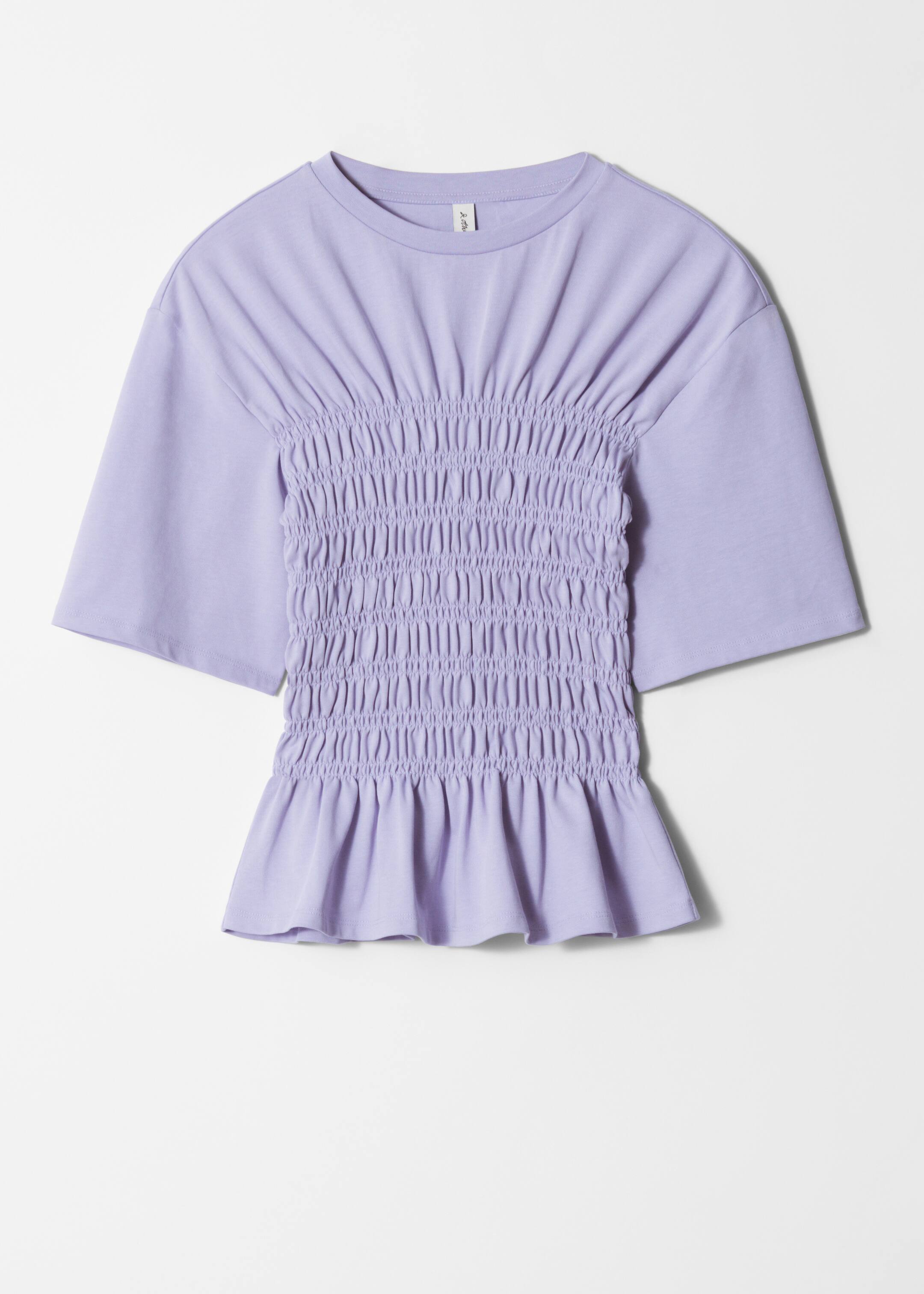 Προβολή μεγαλύτερης εικόνας: Smocked Crewneck Top - Λεβάντα - Ladies | H&M GR 5