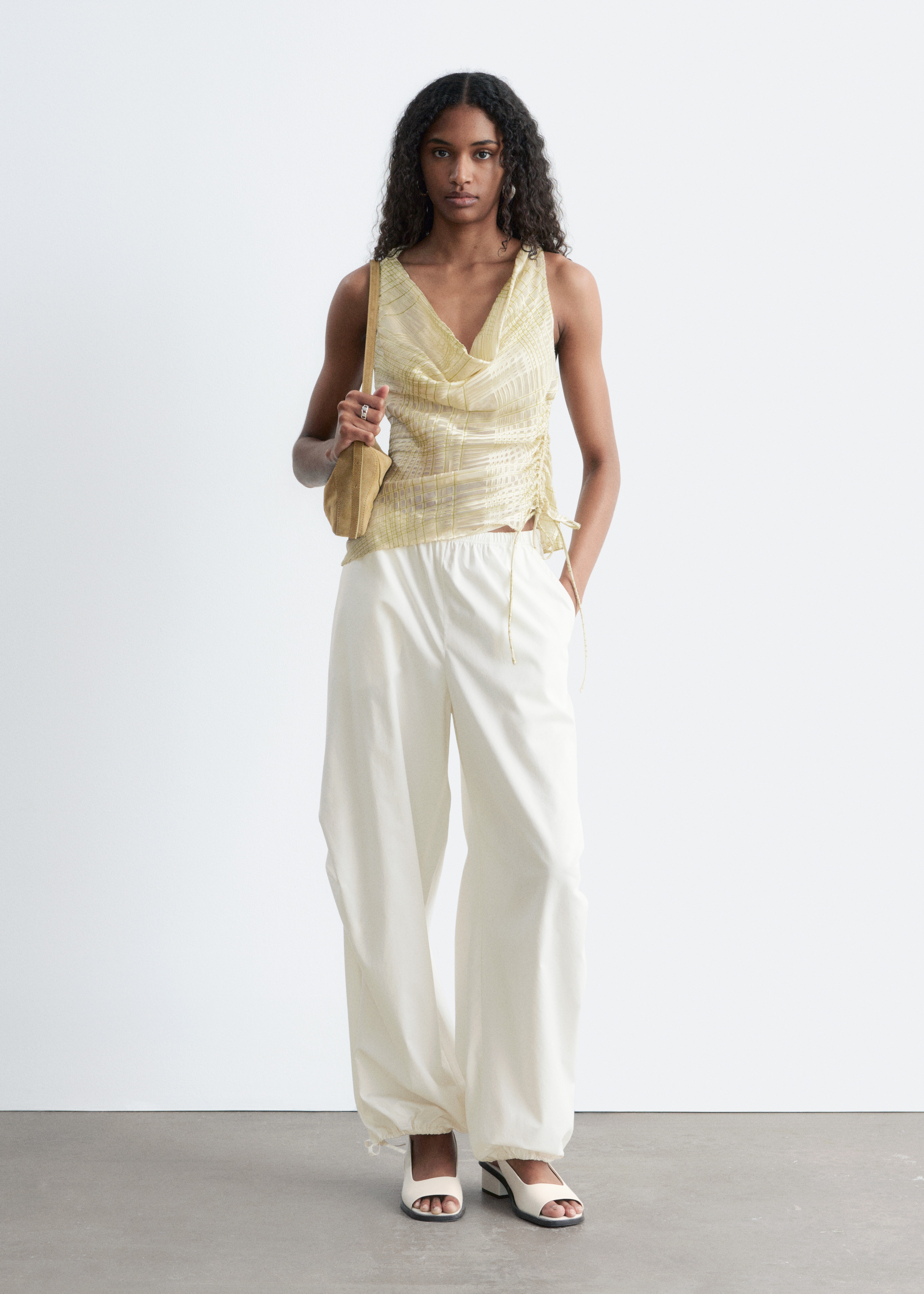 Fallschirmhose - Weiß