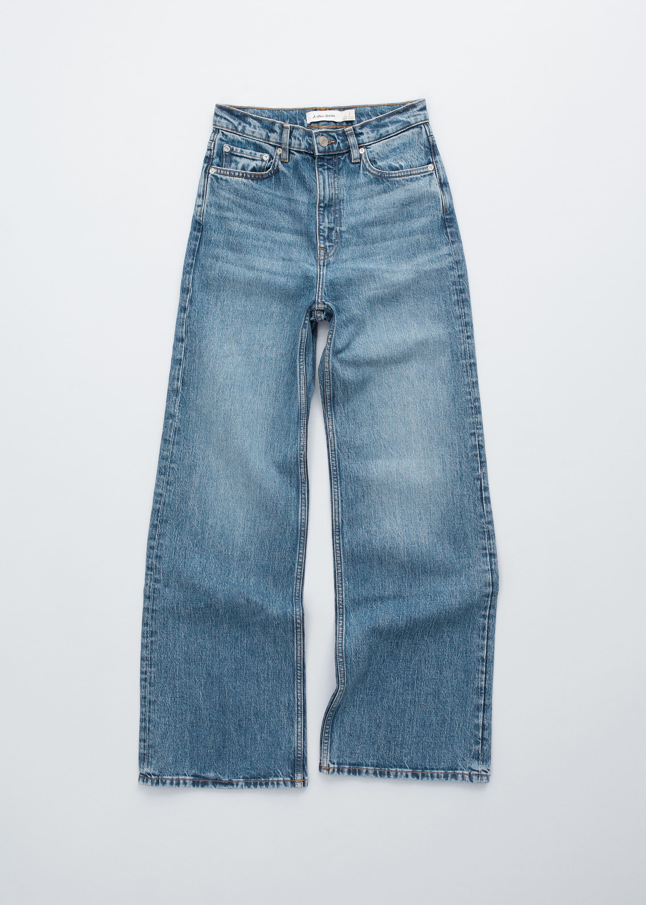 Ingrandisci l'immagine: Wide-Leg Jeans - Mid Blue Wash - DONNA | H&M CH 8