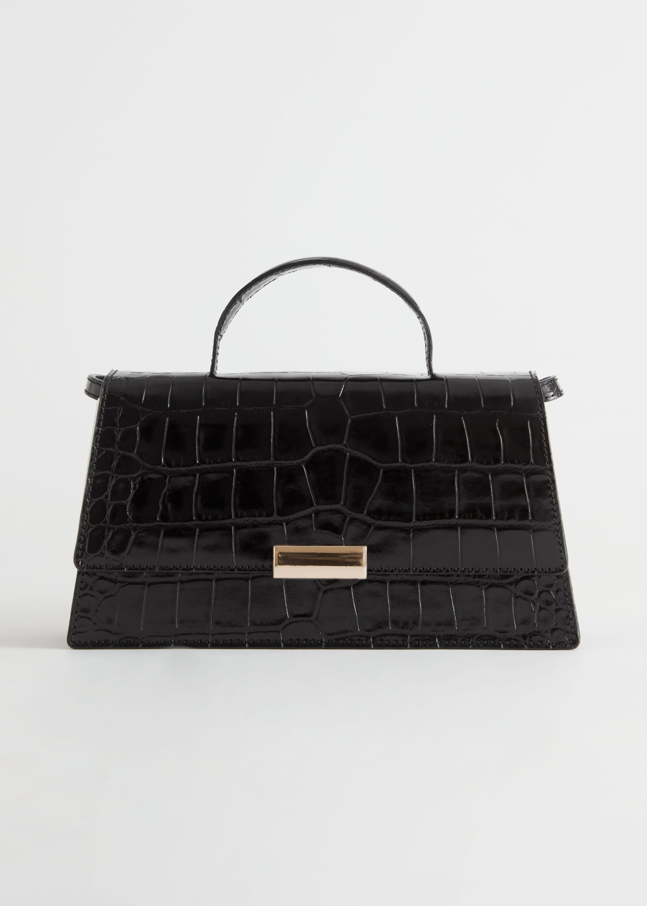 LeatherCrossbodyBag - Black Croc - Natura morta