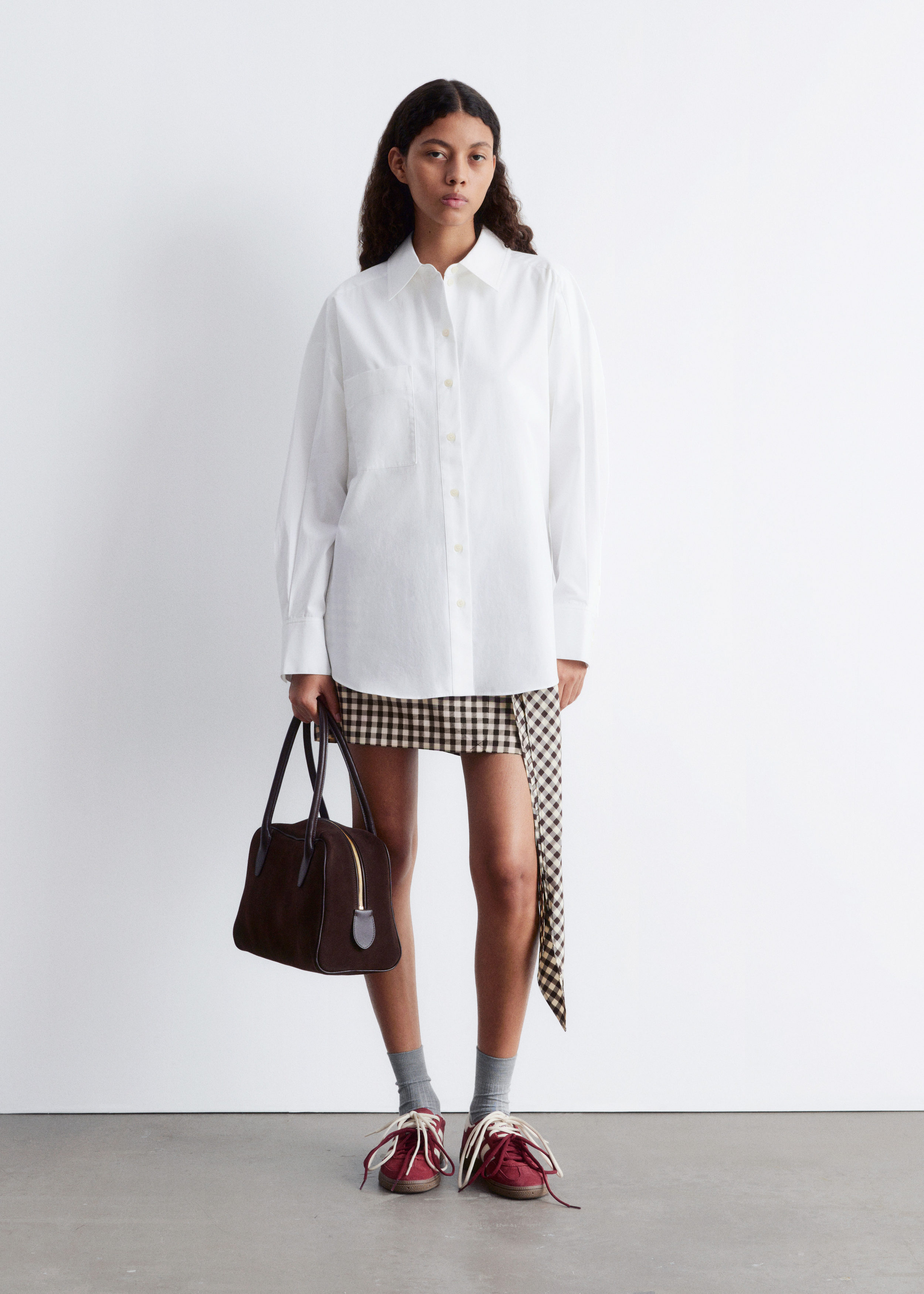 ☆OY☆ OVERSIZE LAYERED CHECK SHIRTS-WHITE Oversized Shirt - White - Shirts - & Other Stories US