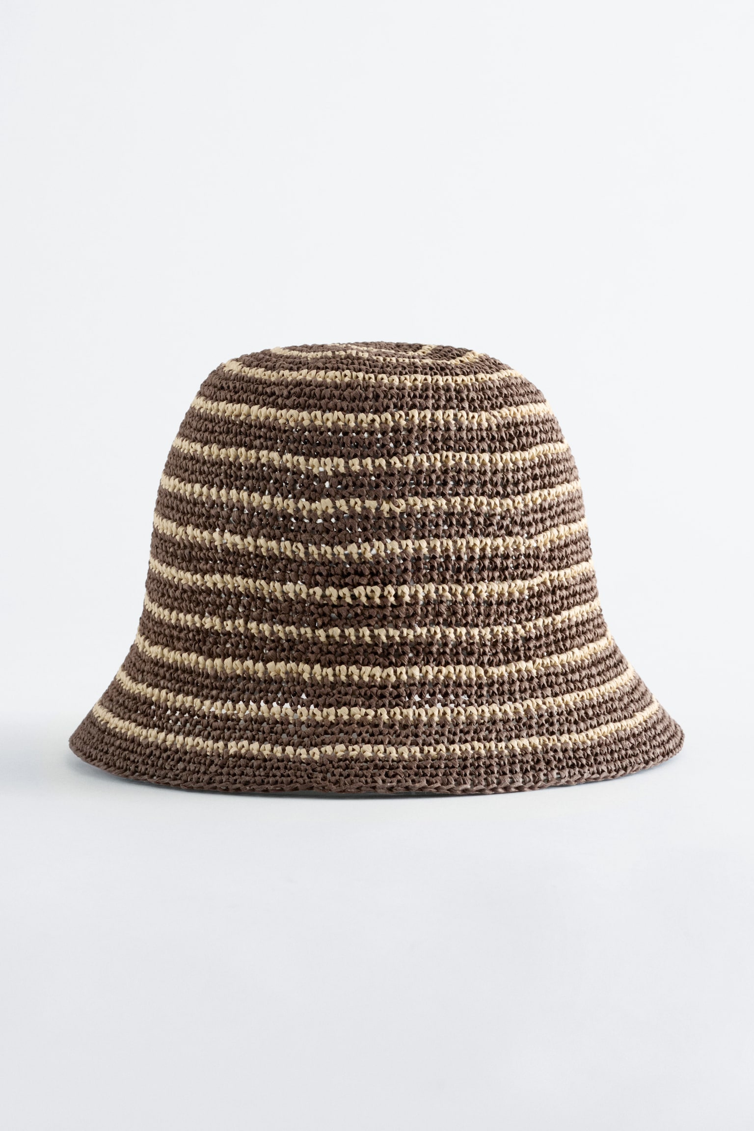 Woven Straw Bucket Hat - Brown/Beige/Dark Brown/Straw