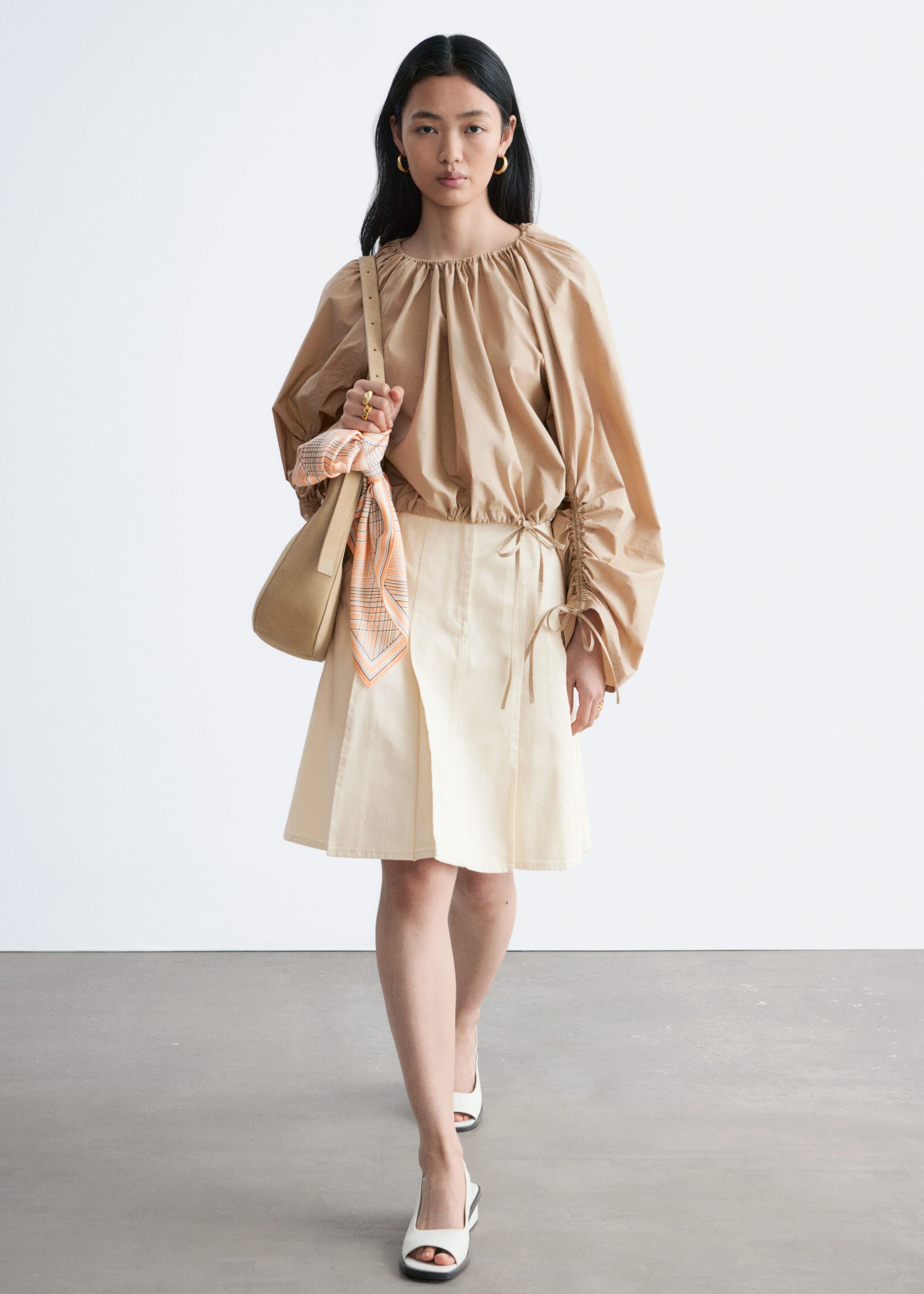 Image of Sculptural Drawstring Blouse