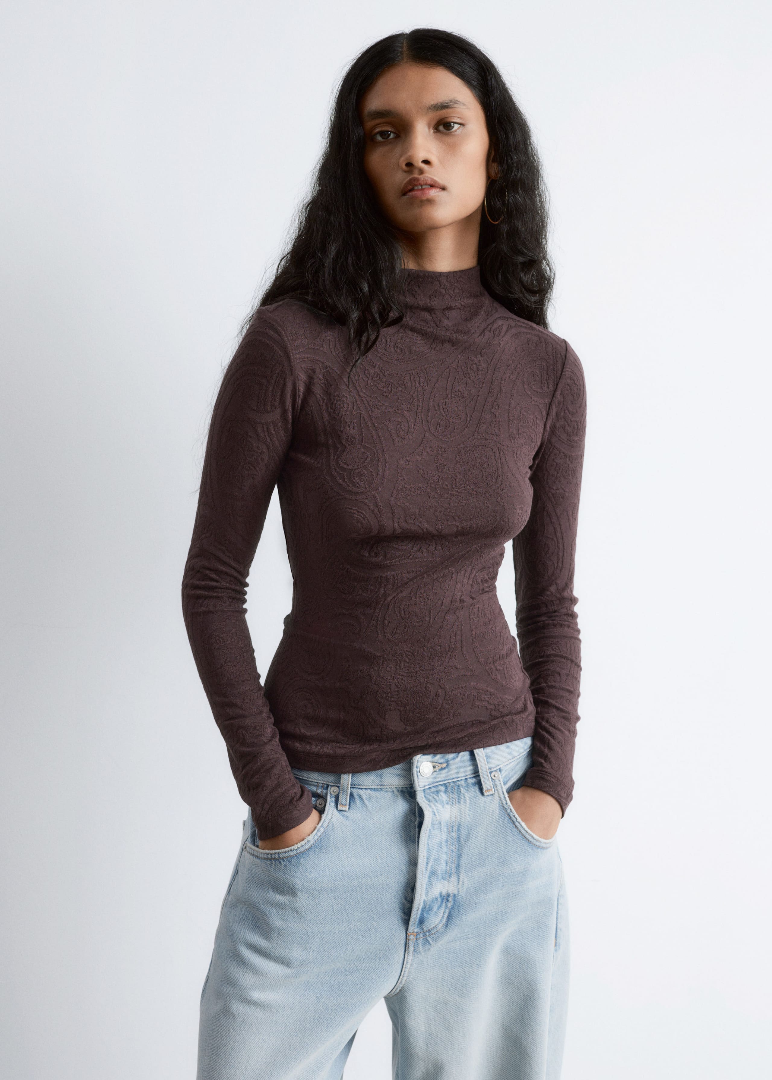 Image of Mock-Neck Top