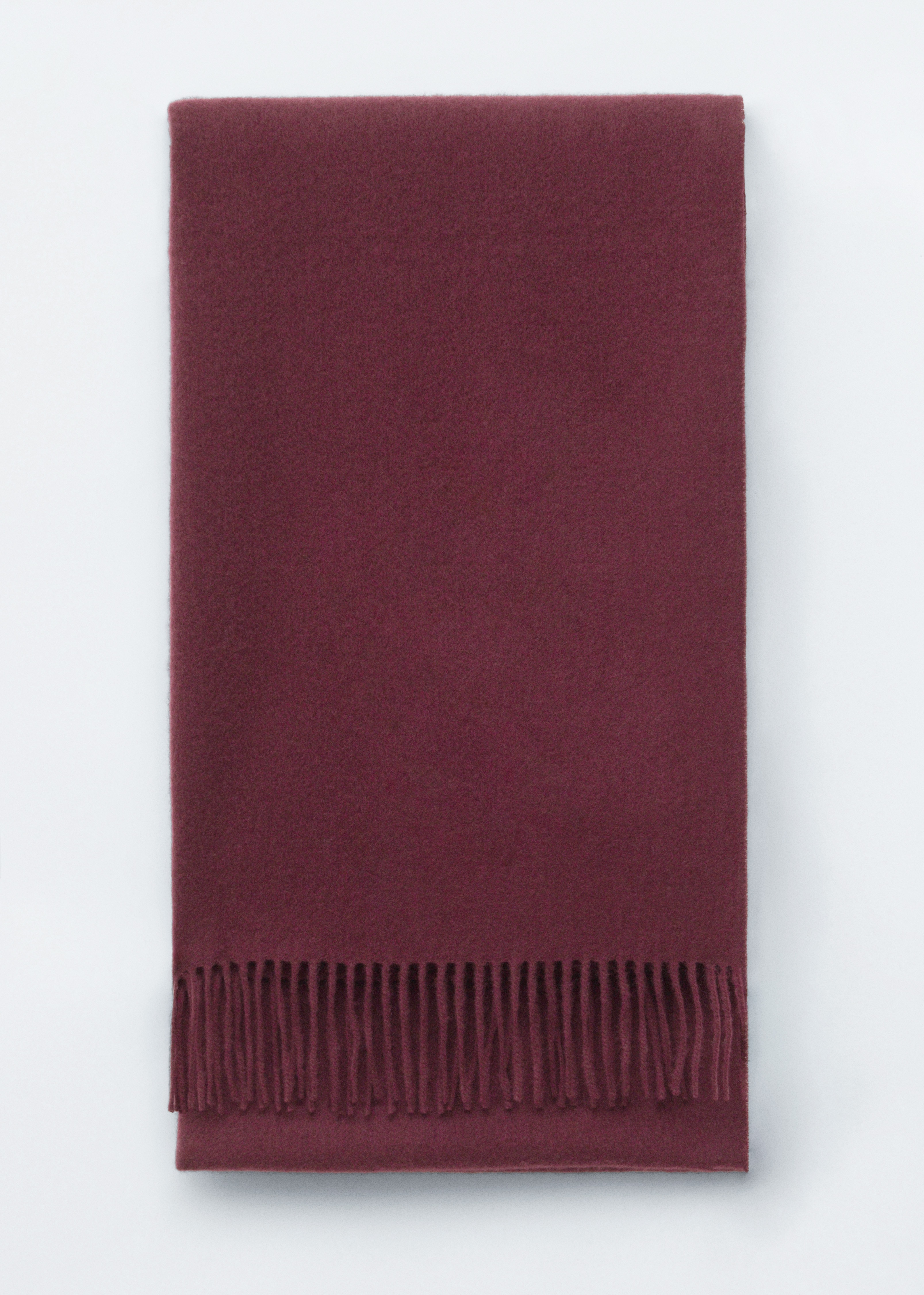 Fringed Wool Blanket Scarf - Burgundy/Černá/Béžová/Mahogany/Krémová/Rubínově červená/Světle žlutá/Šedá