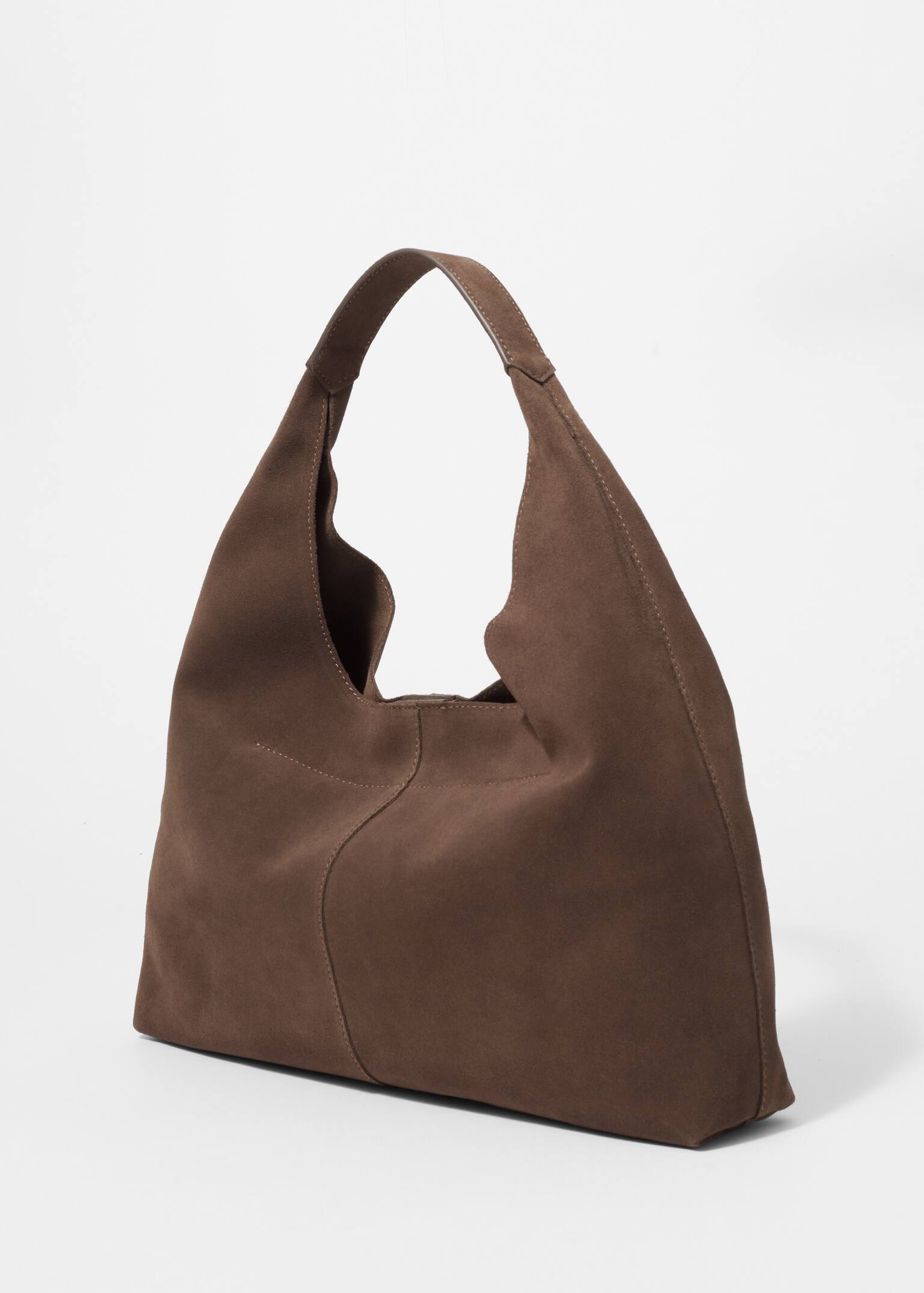 Sac cabas classique en daim - Marron Clair/Rouille - 4