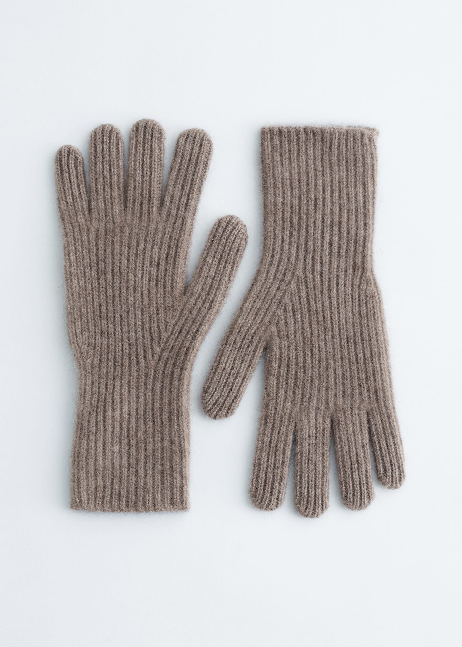 Rippstrickhandschuhe aus Kaschmir - Graubraun/Schwarz/Dunkelbraun/Navyblau