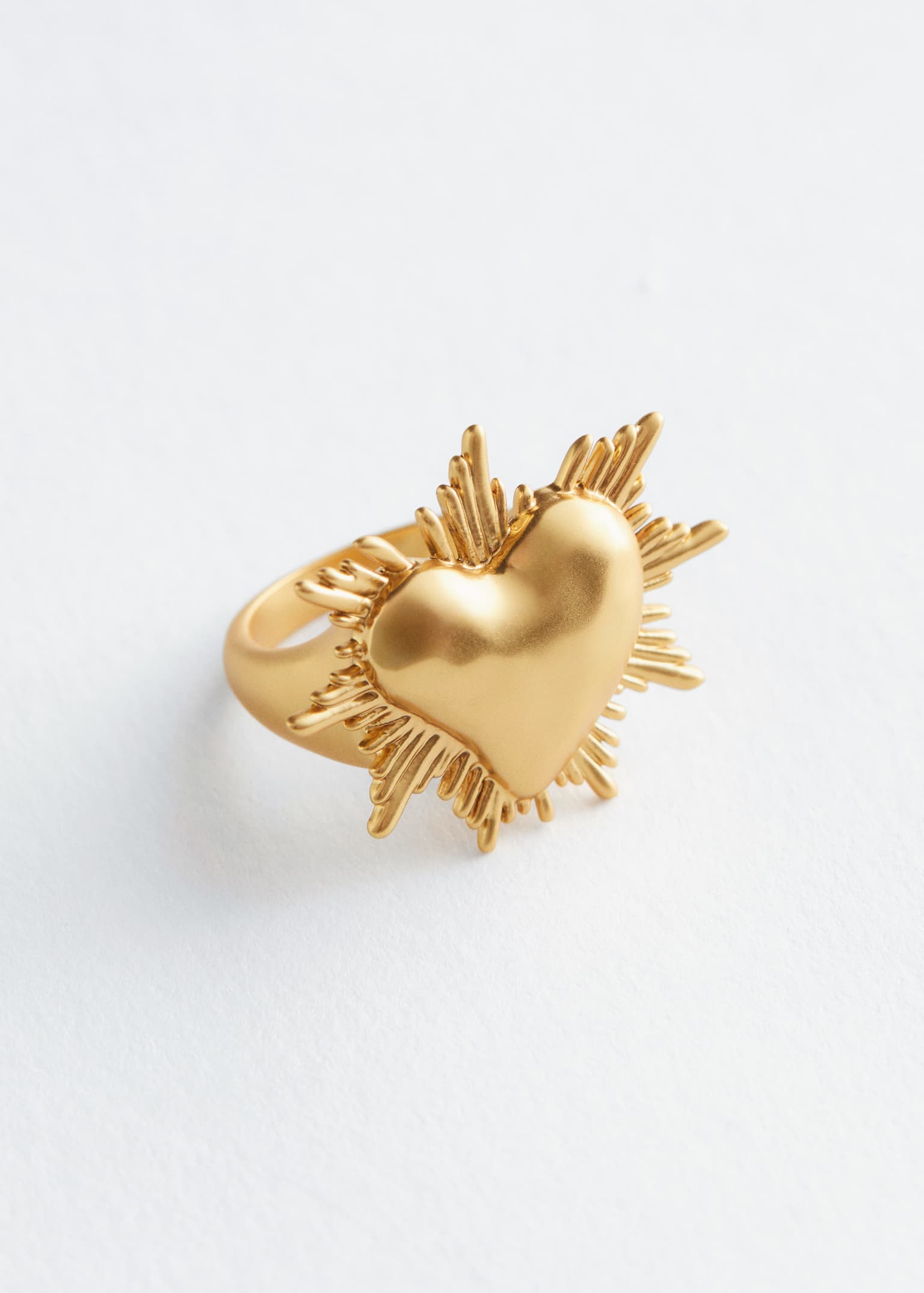Chunky Heart Ring - Gold
