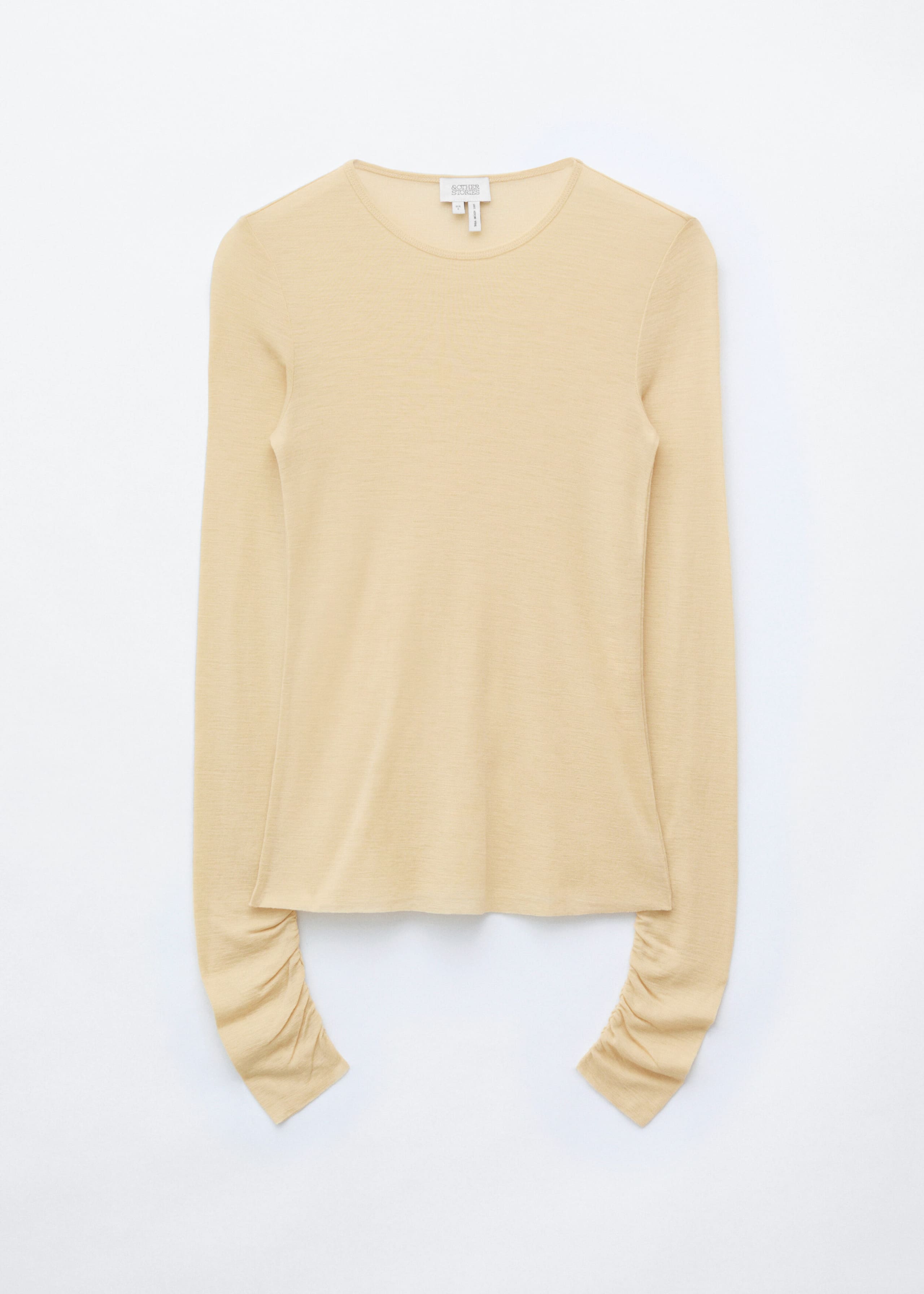 Plain-Knit Wool Top - Light Yellow - Still Life