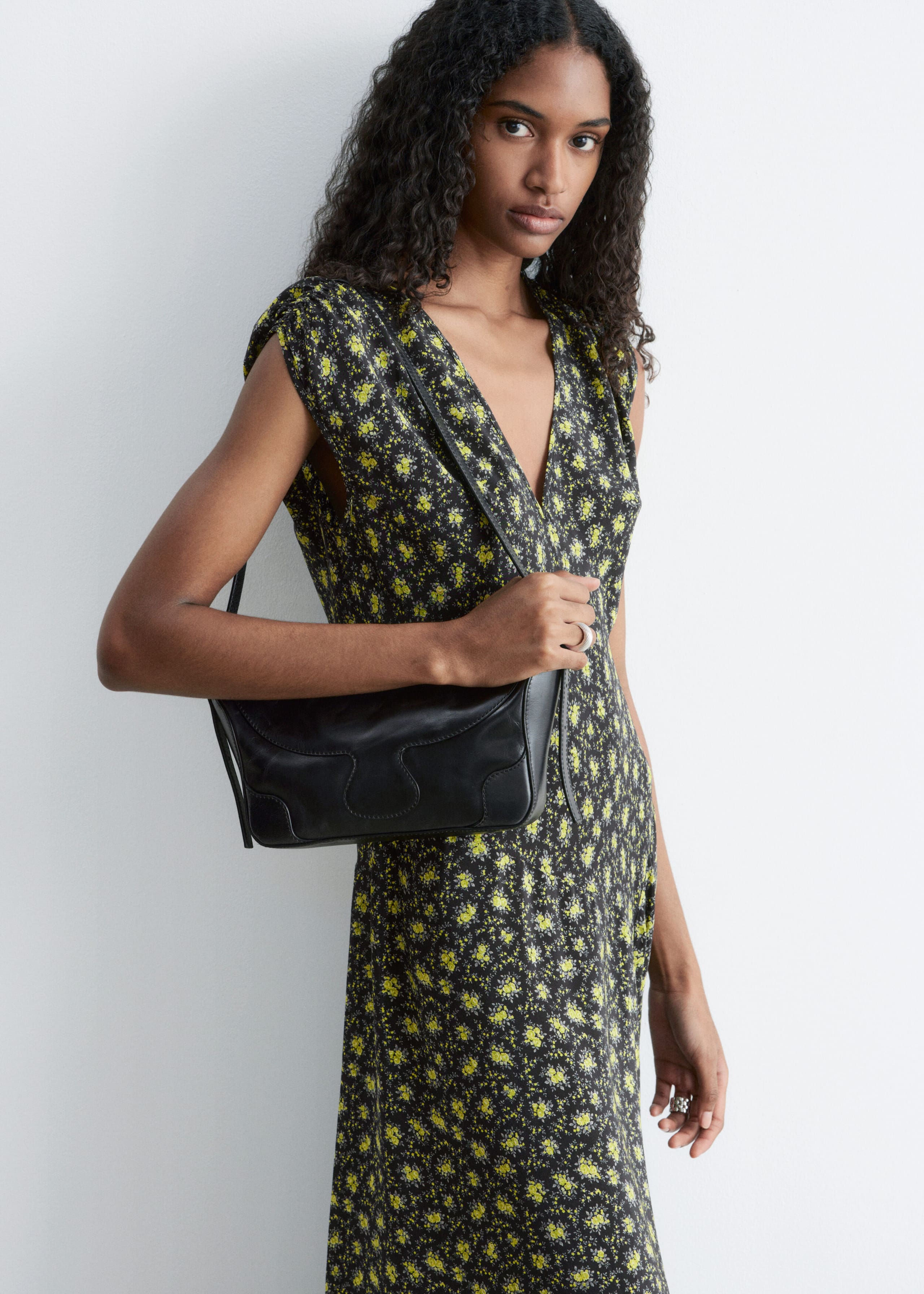 Image of Maxikleid aus Seide mit V-Ausschnitt