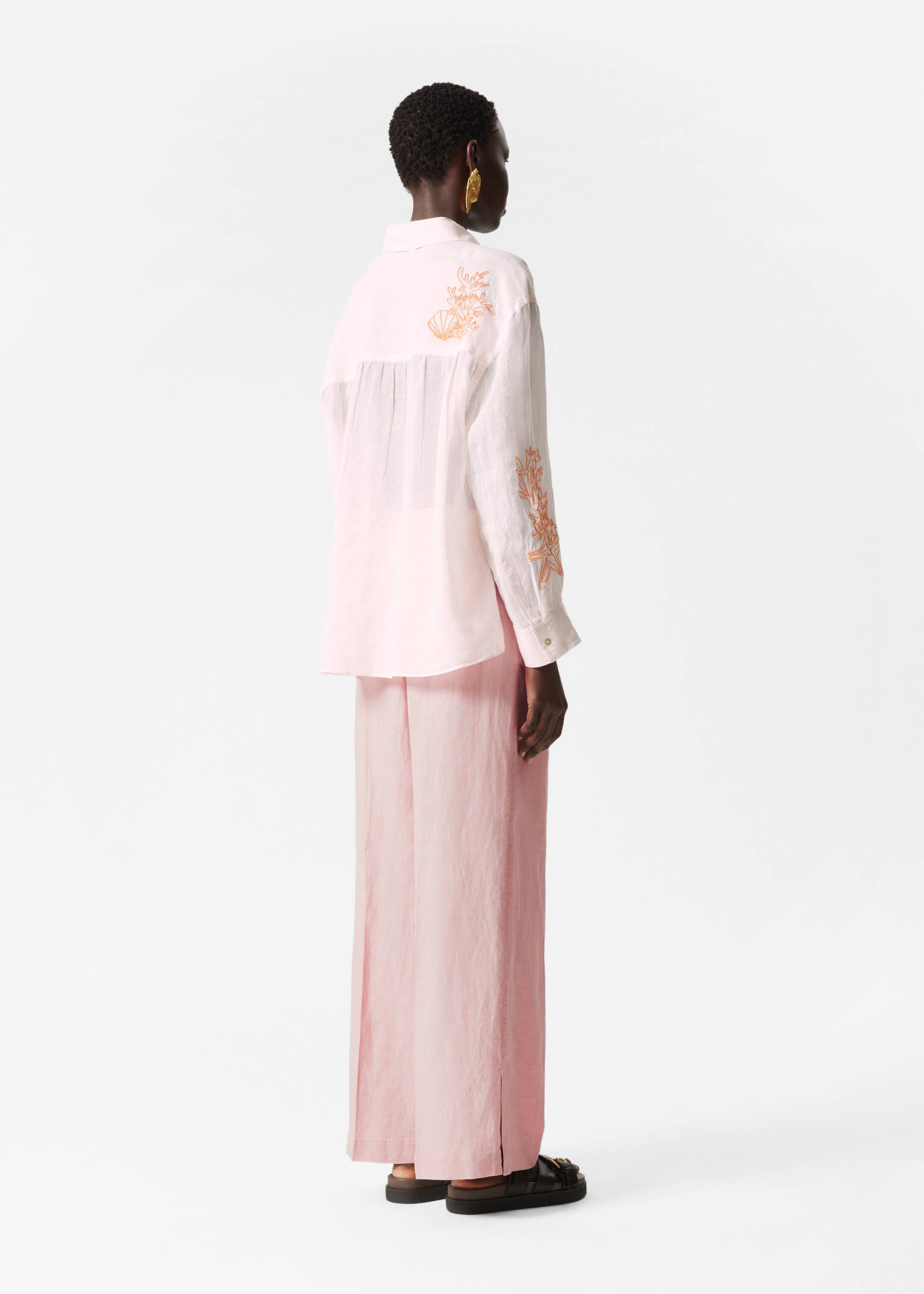 Agrandir l'image: Chemise en ramie brodée - Rose - FEMME | H&M FR 3