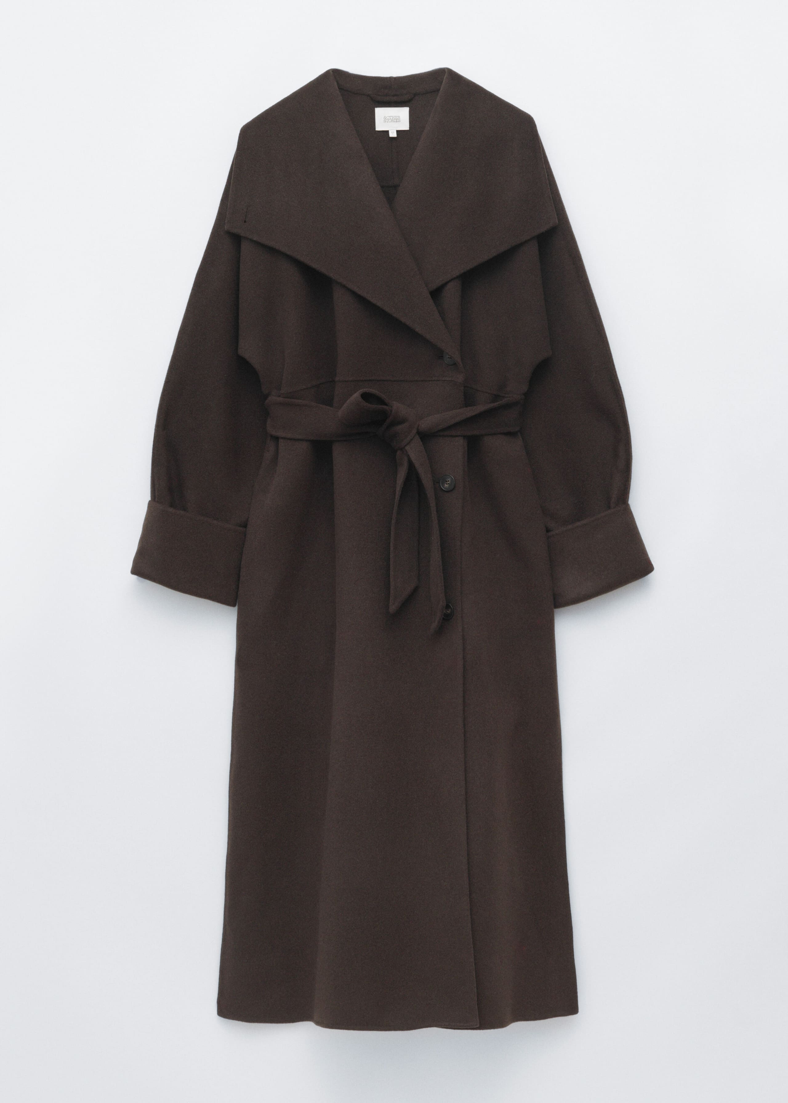 Oversized Wool Coat - Dark Brown - Lookbook