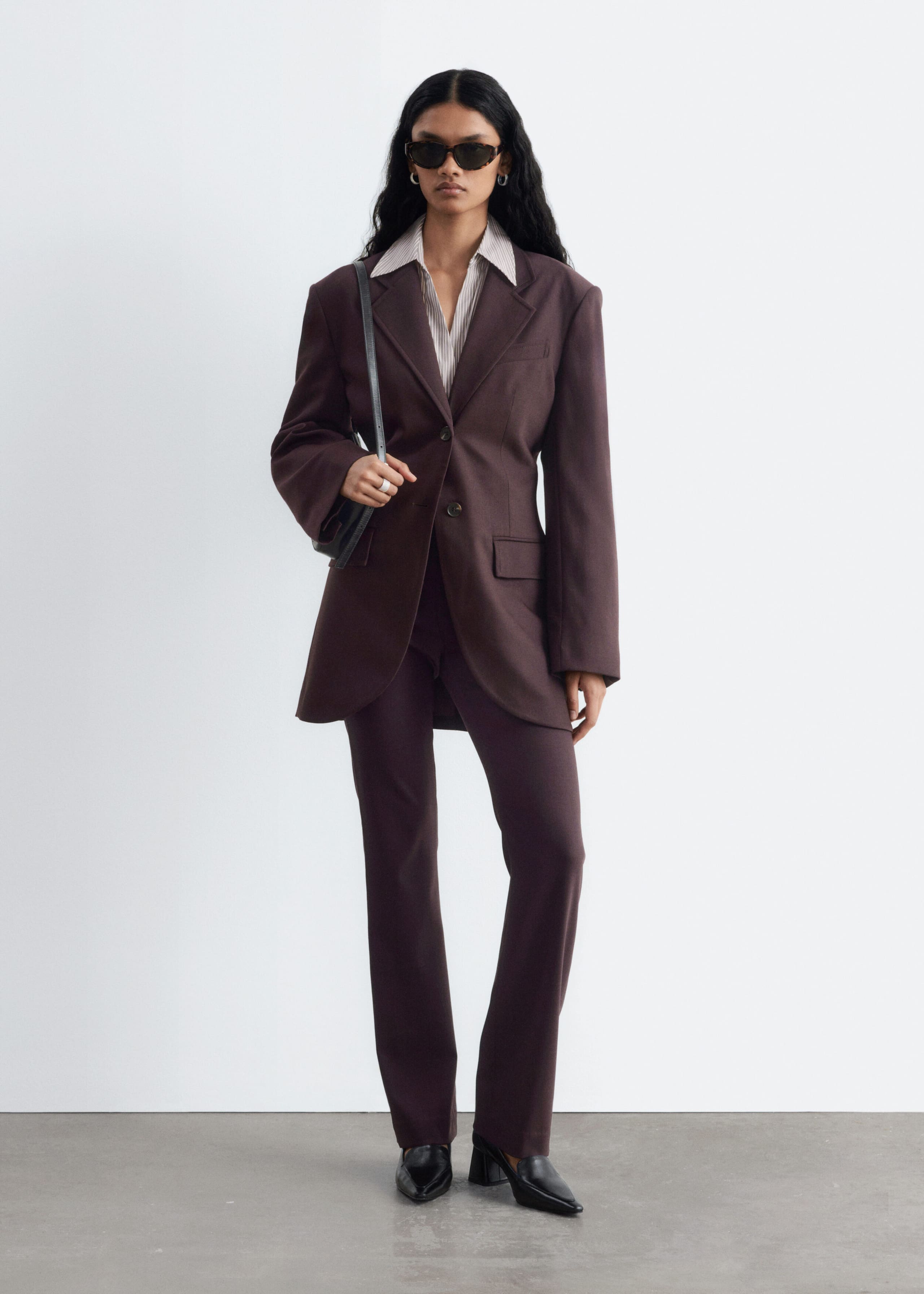 Single-Breasted Blazer - Dark Brown - Still Life