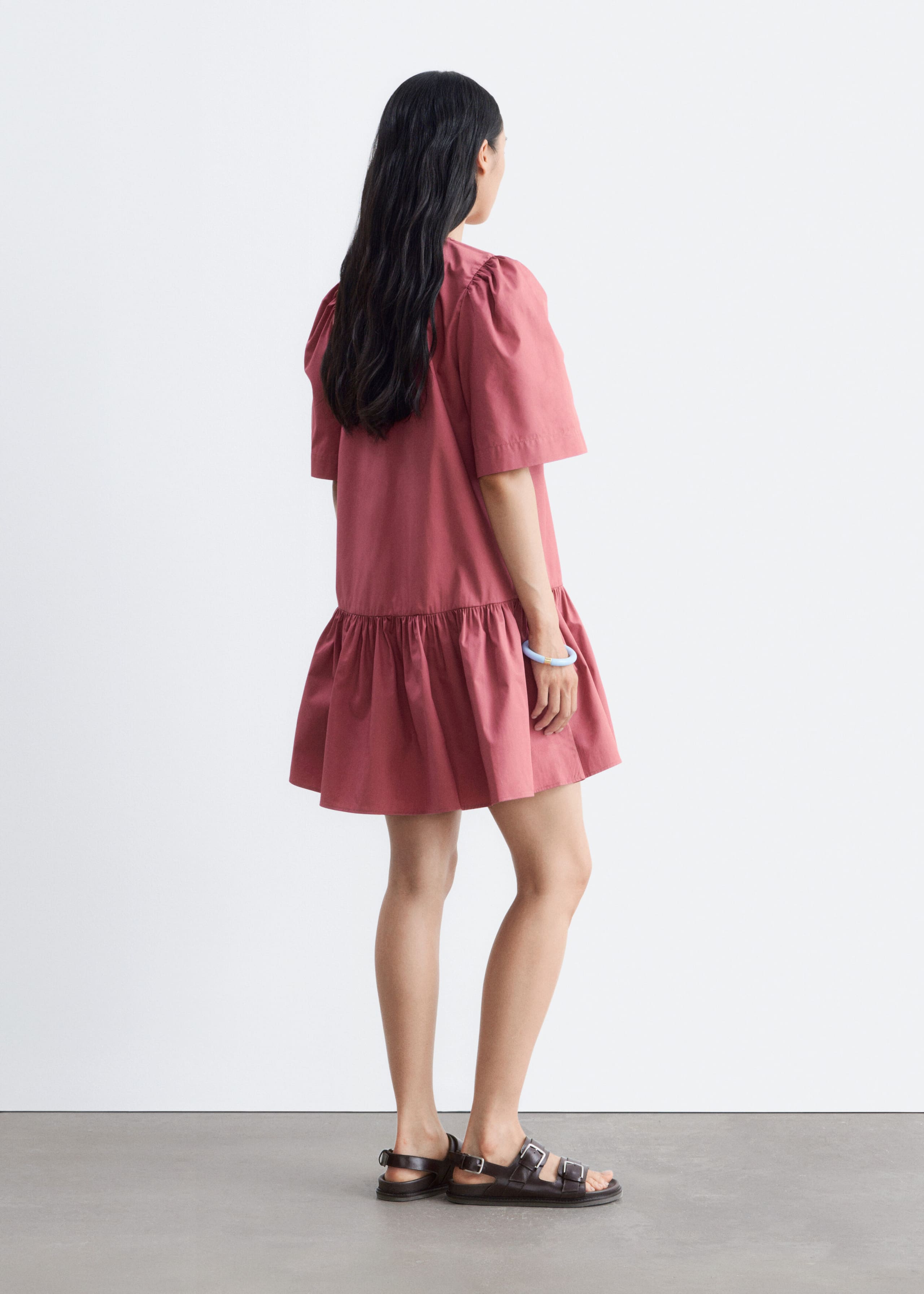 Peplum Mini Dress - Dark Pink - Lookbook