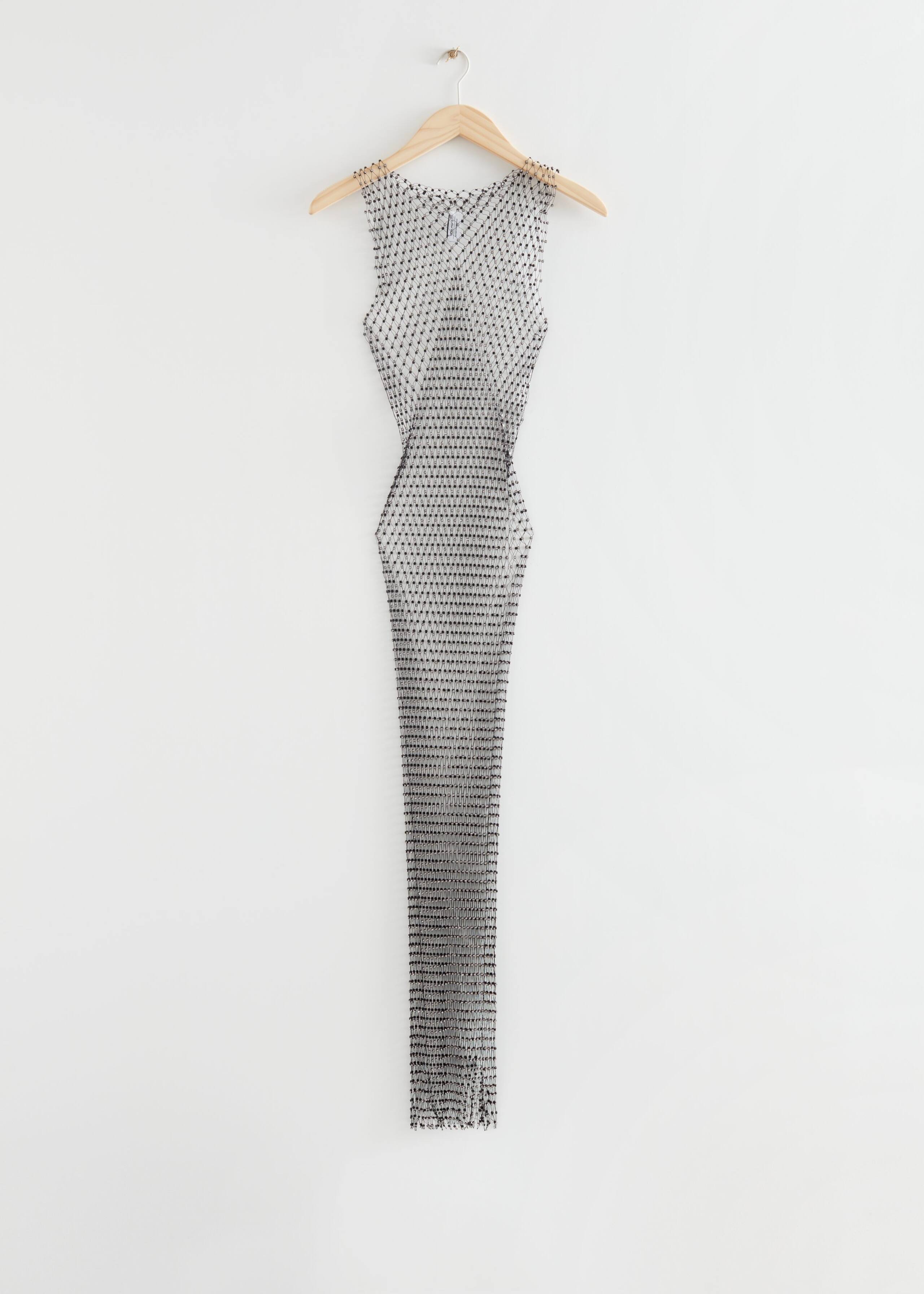 RhinestoneSheerMeshDress - Black - Natura morta