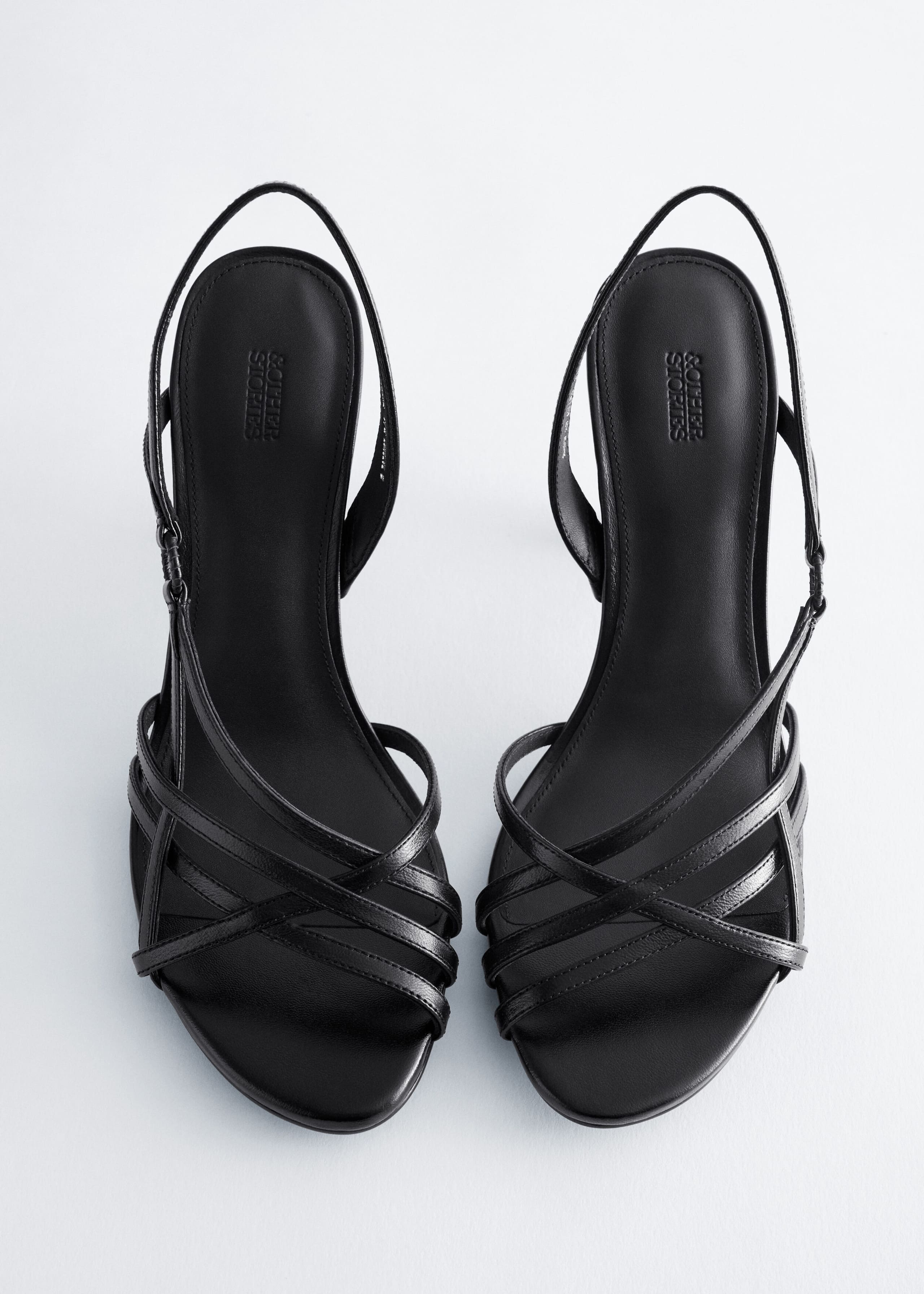Leather Ring Sandals - Black - Still Life