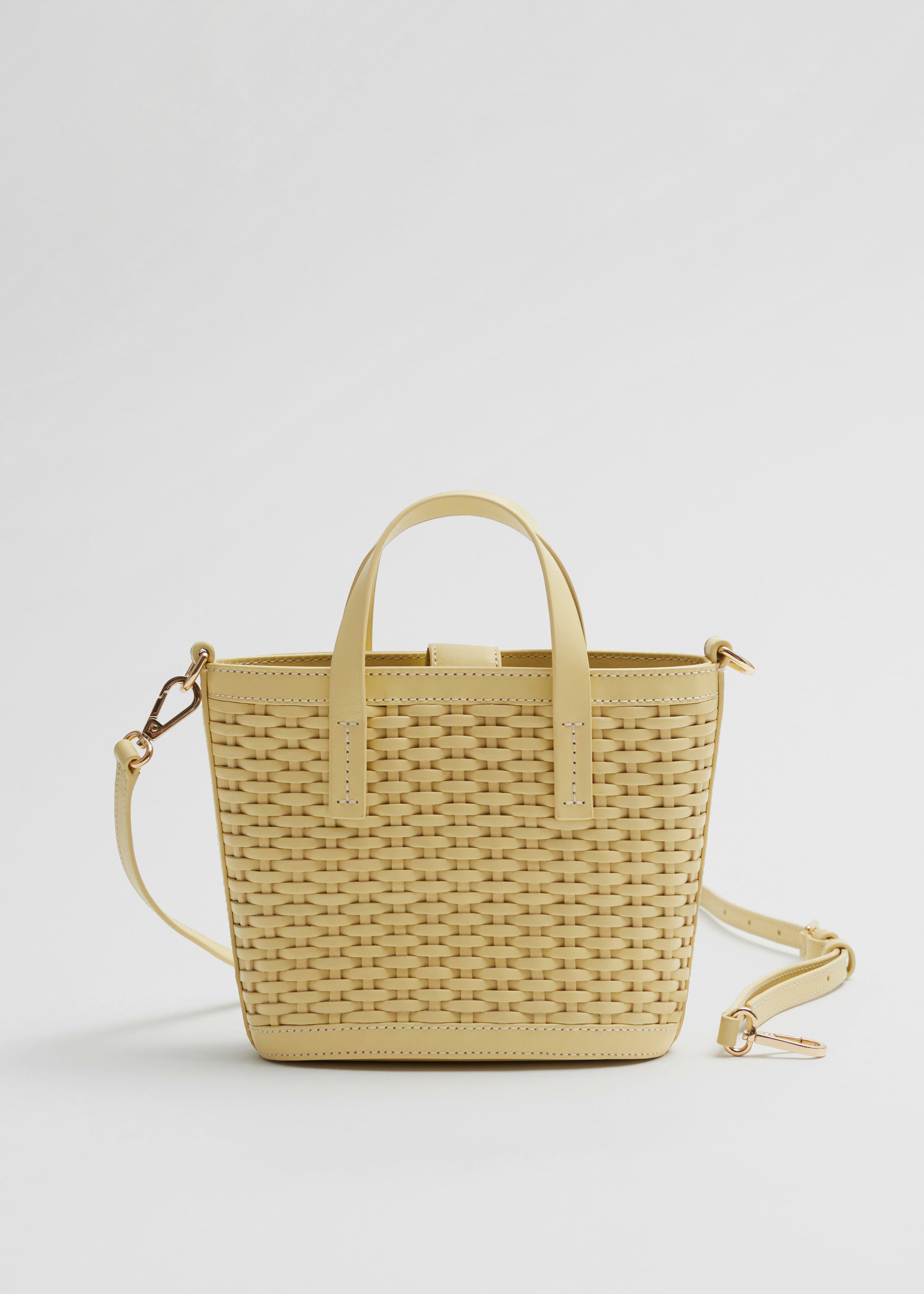 BraidedLeatherBucketBag - Dusty lemon - Natura morta
