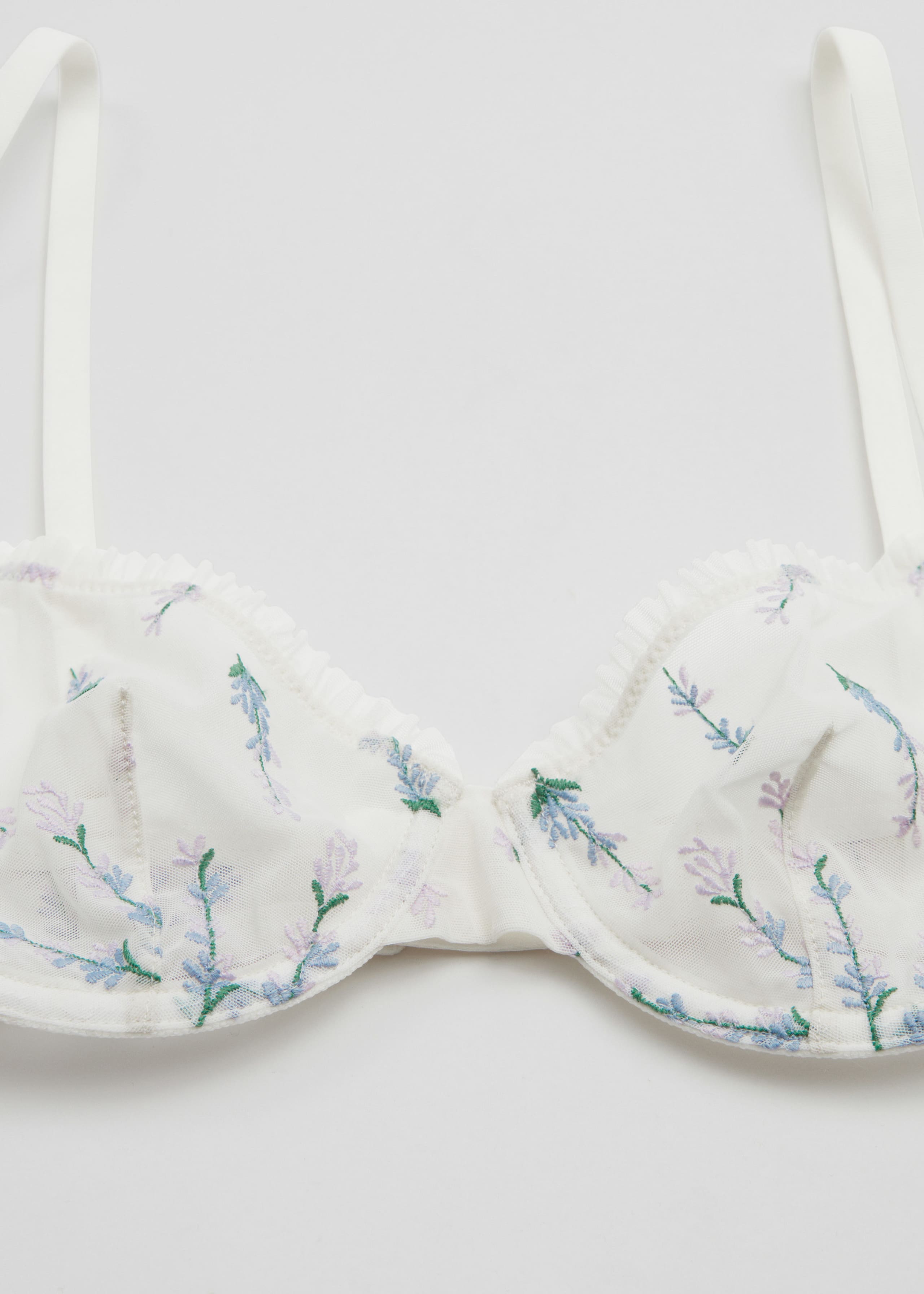 Flower Embroidered Underwire Bra - {{variantName}} - Detalle descriptivo