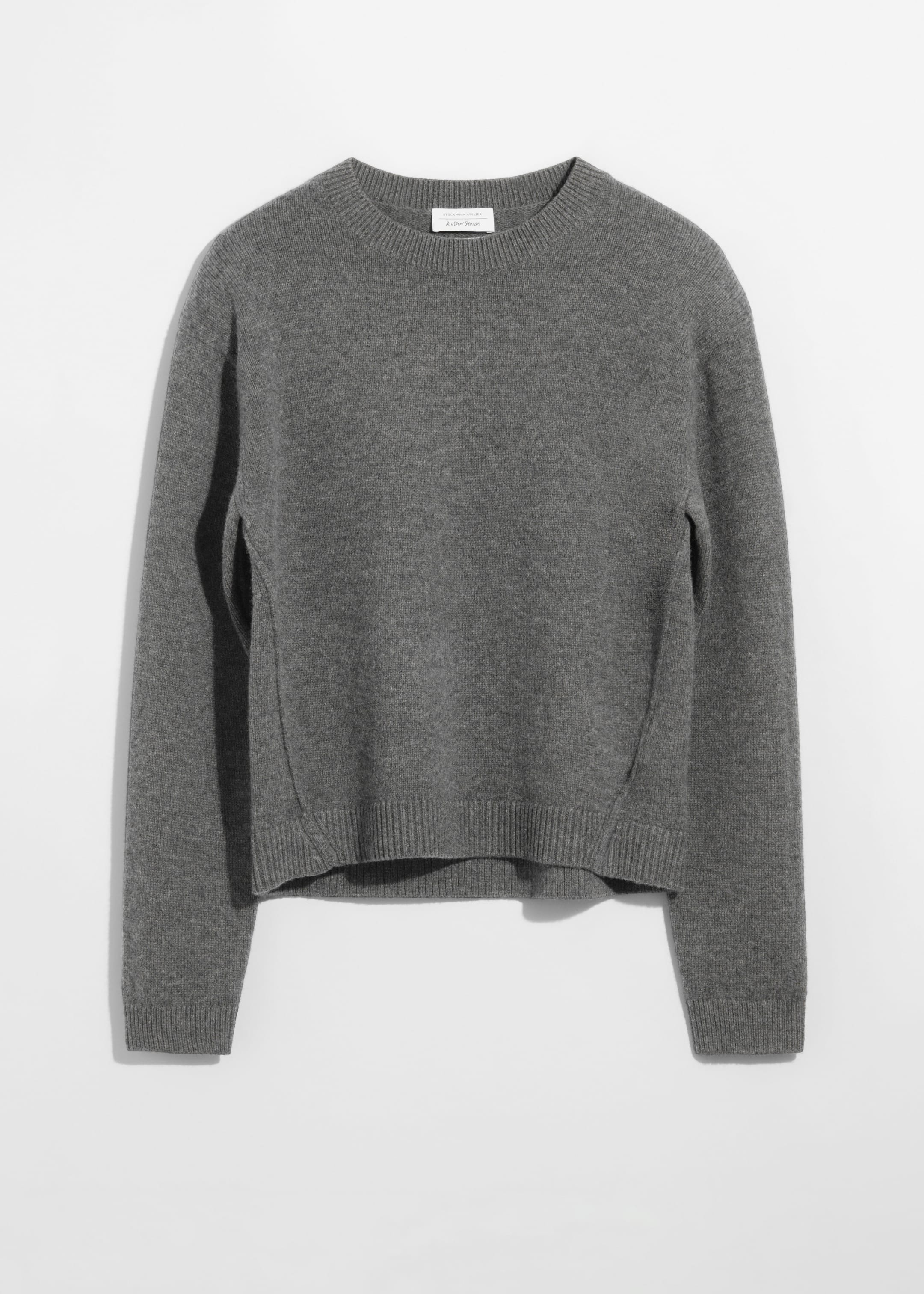 View larger image: Padded-Shoulder Merino Jumper - Grey - Ladies | H&M GB 1