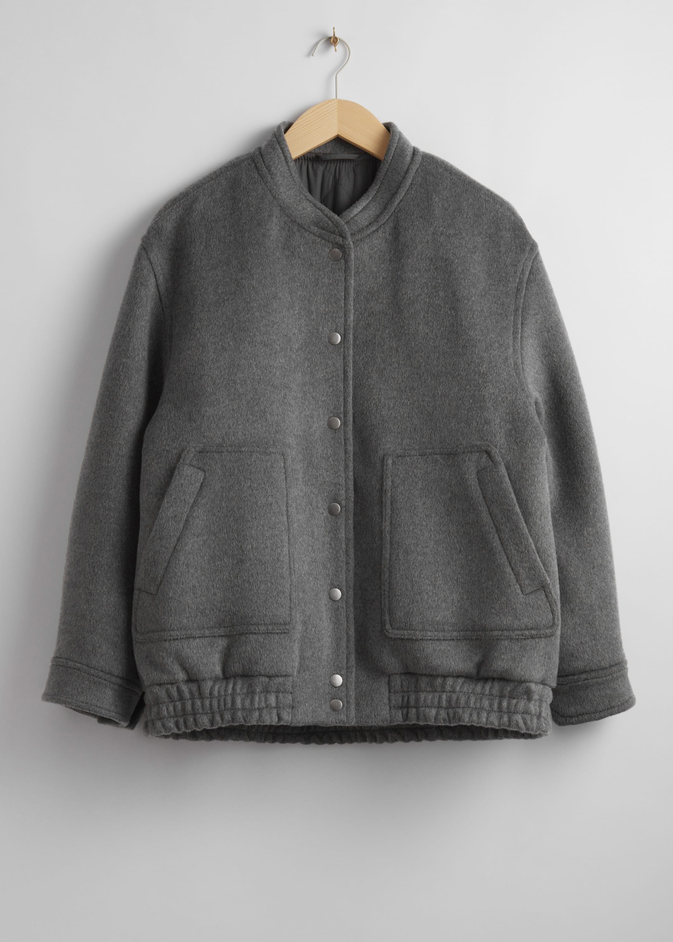 Größeres Bild ansehen: Oversized-Wolljacke - Grau meliert - Ladies | H&M DE 1