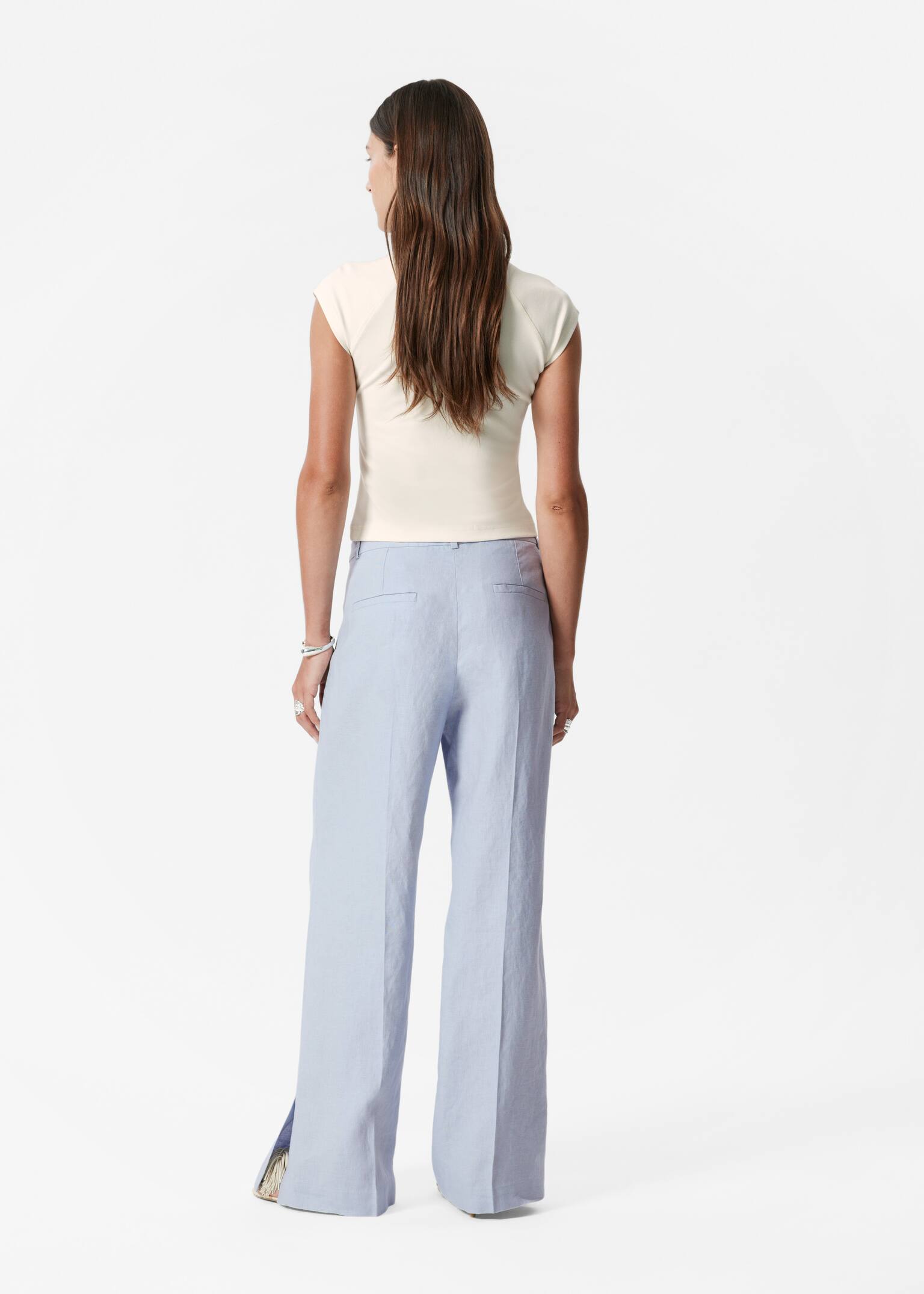 Pantaloni din In Croiți - Albastru deschis/Ovăz/Negru/Galben Deschis/Roz pal/Dark Brown - 3