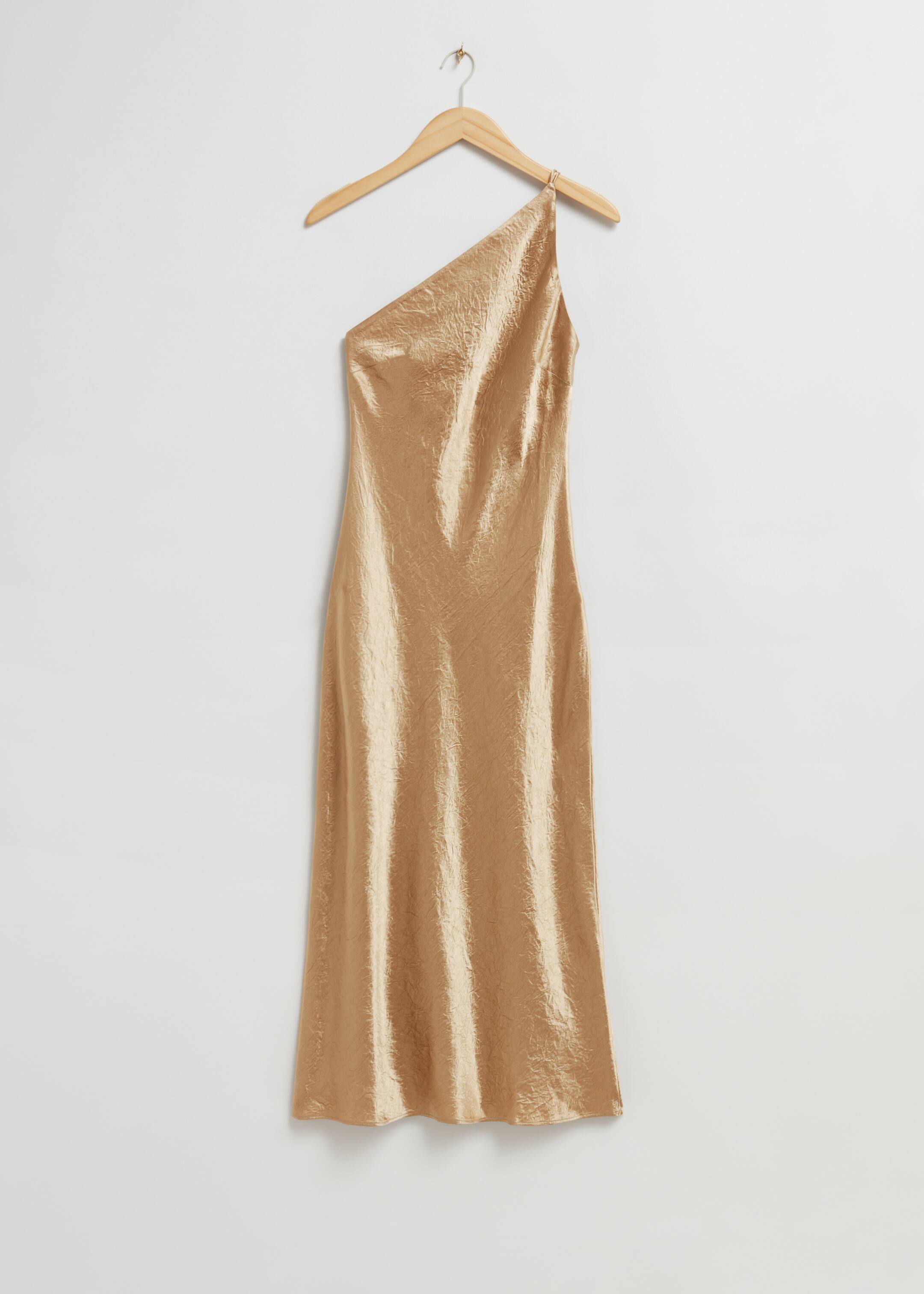 Größeres Bild ansehen: One-Shoulder-Midikleid aus Satin - Bronze - Ladies | H&M DE 1