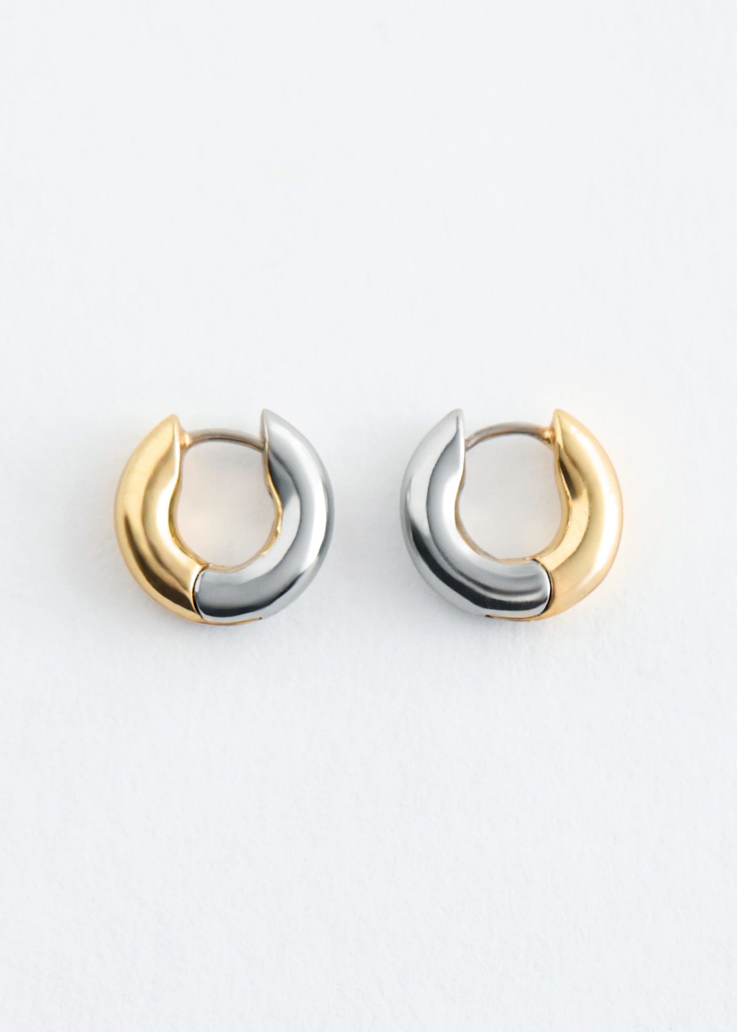 Image of Two-Toned Chunky Hoop Earrings