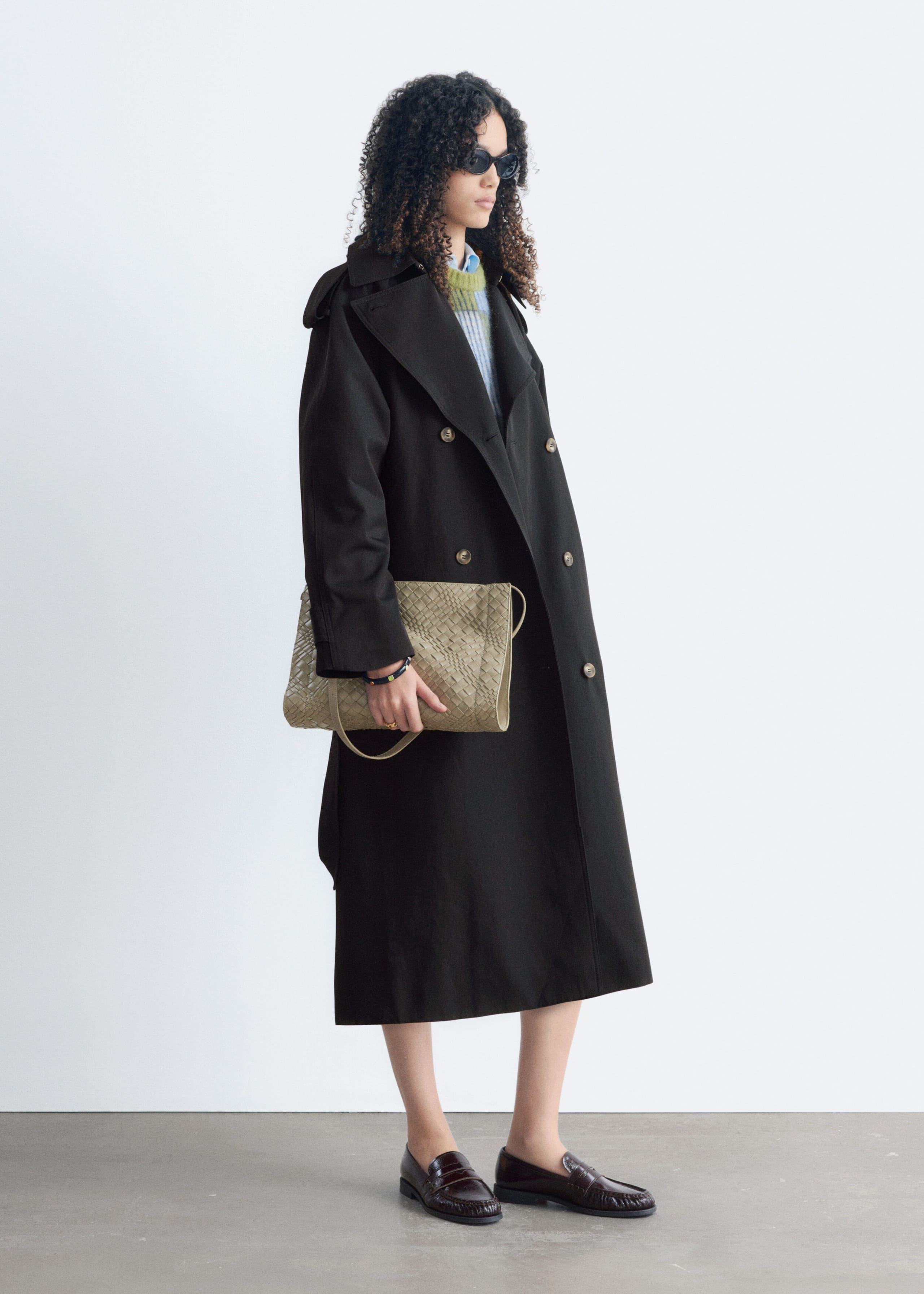 Relaxed Trench Coat - Black - Lookbook