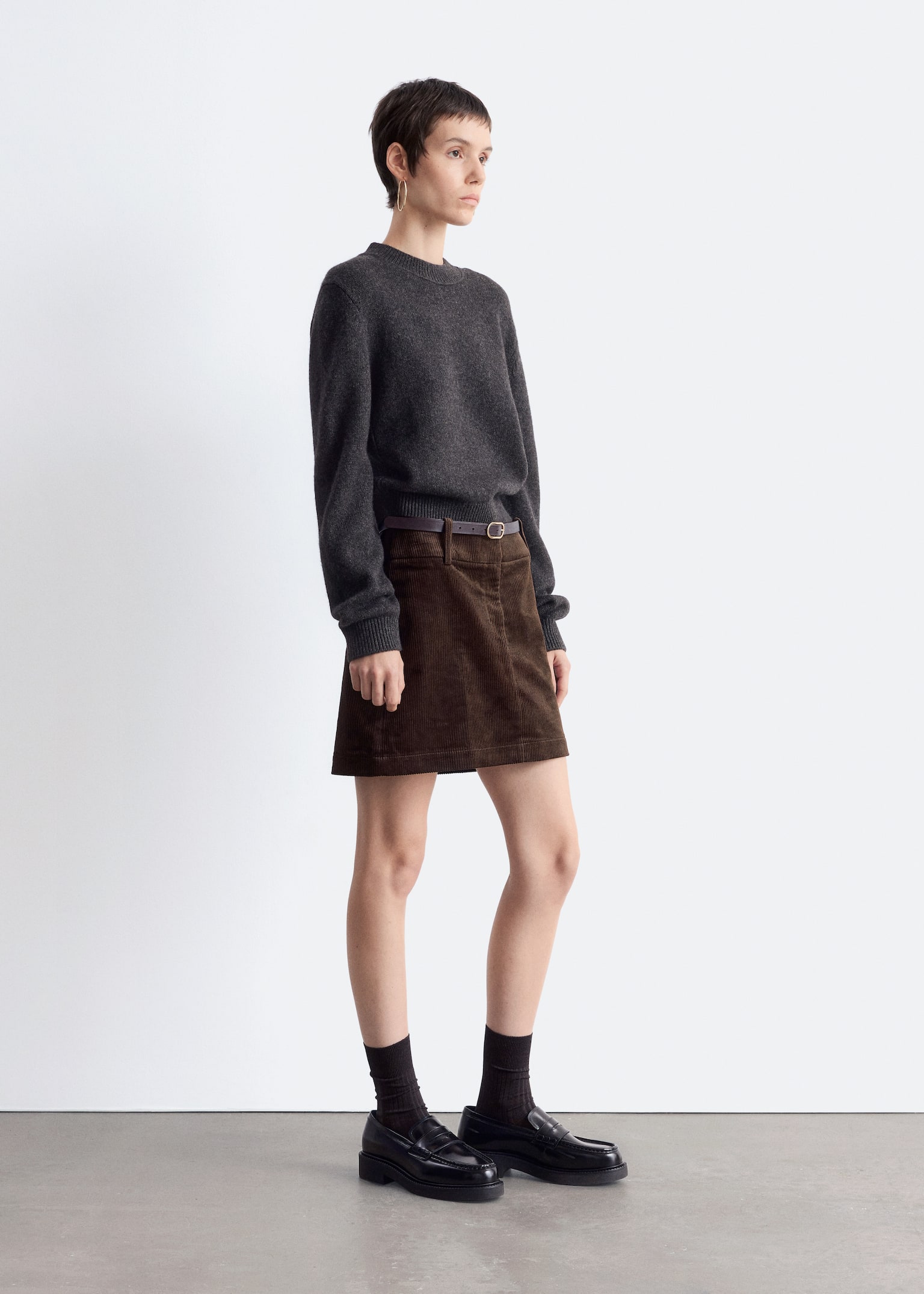 Cashmere-Blend Jumper - Black/Dark Mole/Dark Brown - 6