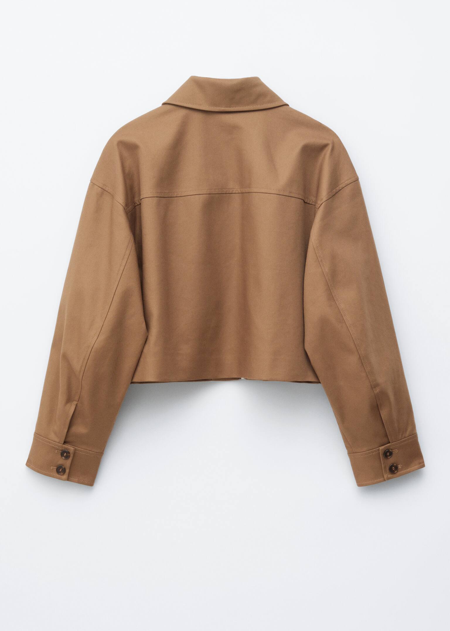 Casaco curto de sarja - Bege escuro - 9