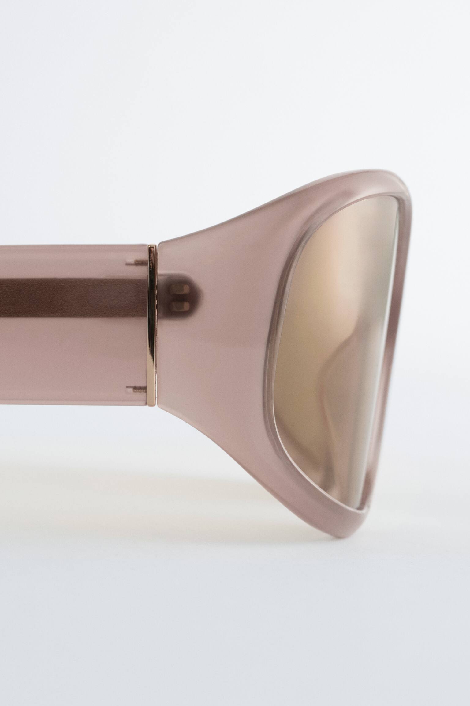 Duże owalne okulary przeciwsłoneczne - Przydymiony róż/Szary/Czarny - 4