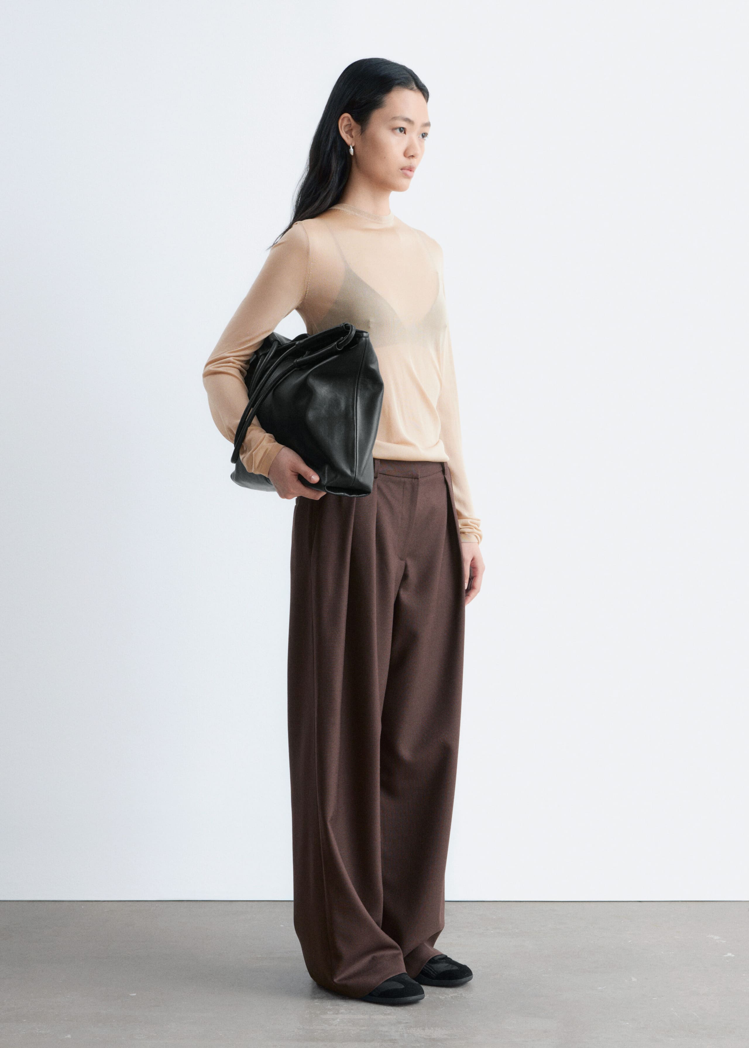 Image of Fine-Knit Sheer Top