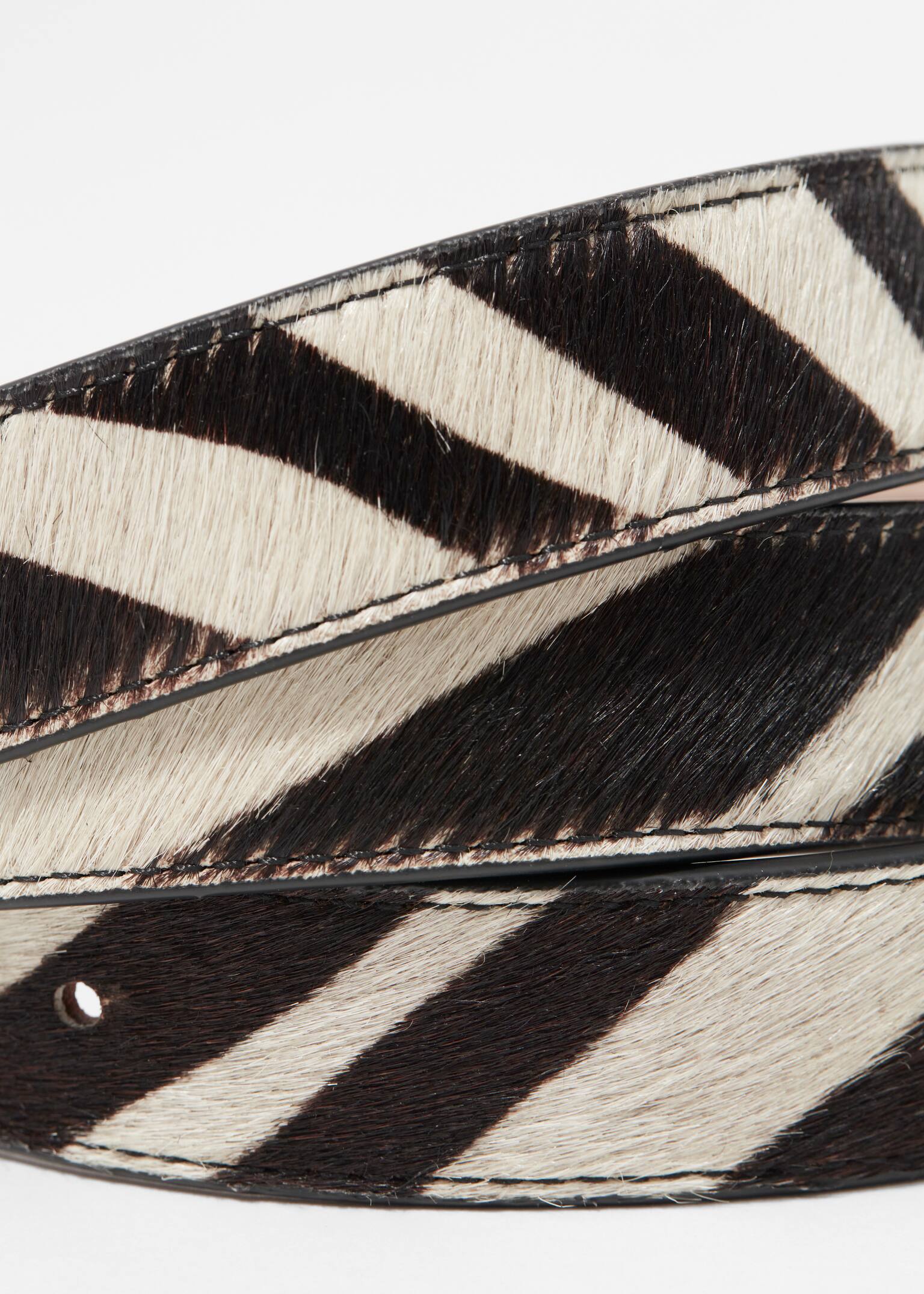 Cintura in pelle con stampa pezzata - Zebrato marrone scuro/Marrone - 2