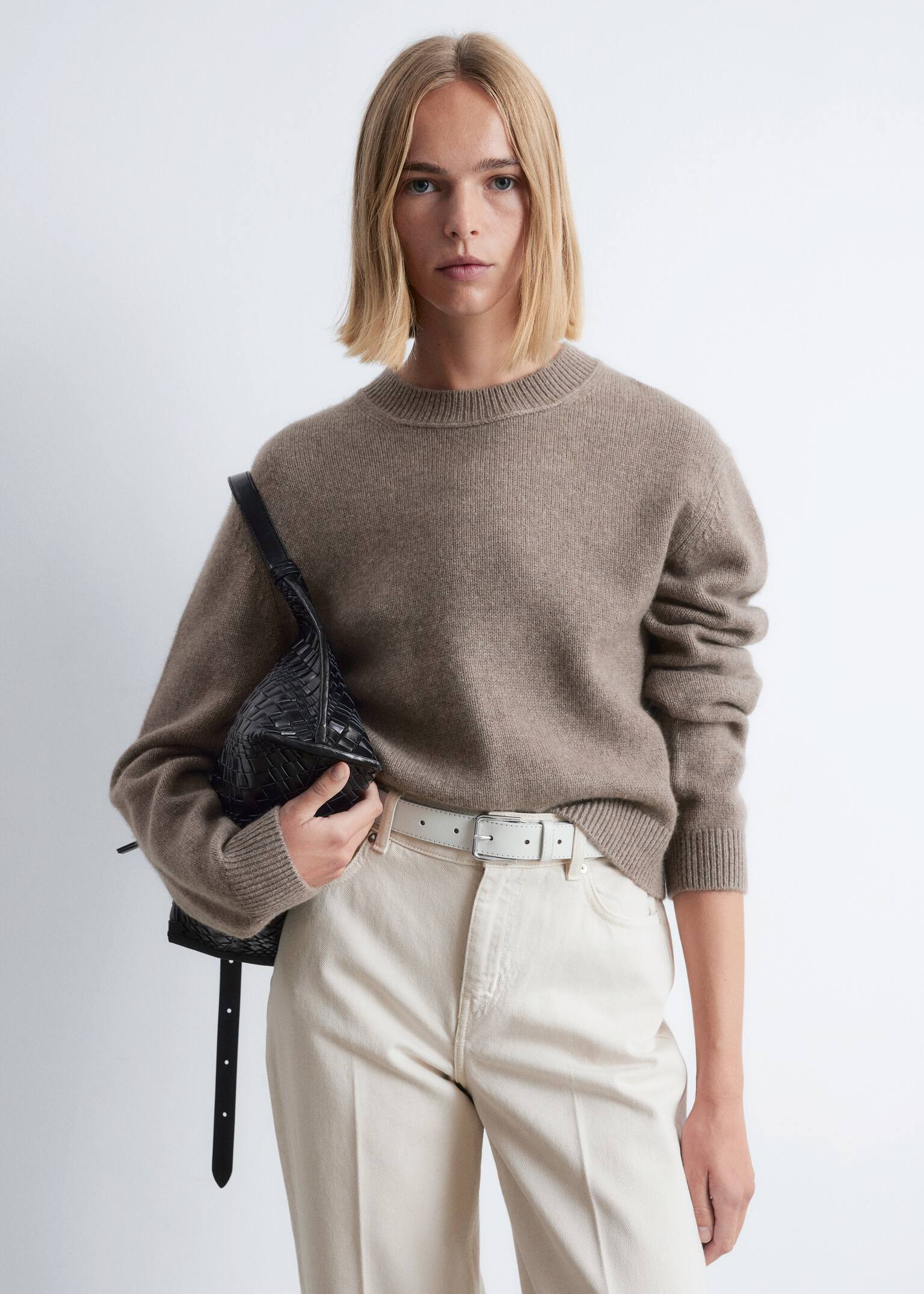 Pull en cachemire mélangé - Taupe foncé/Noir/Marron foncé - 1