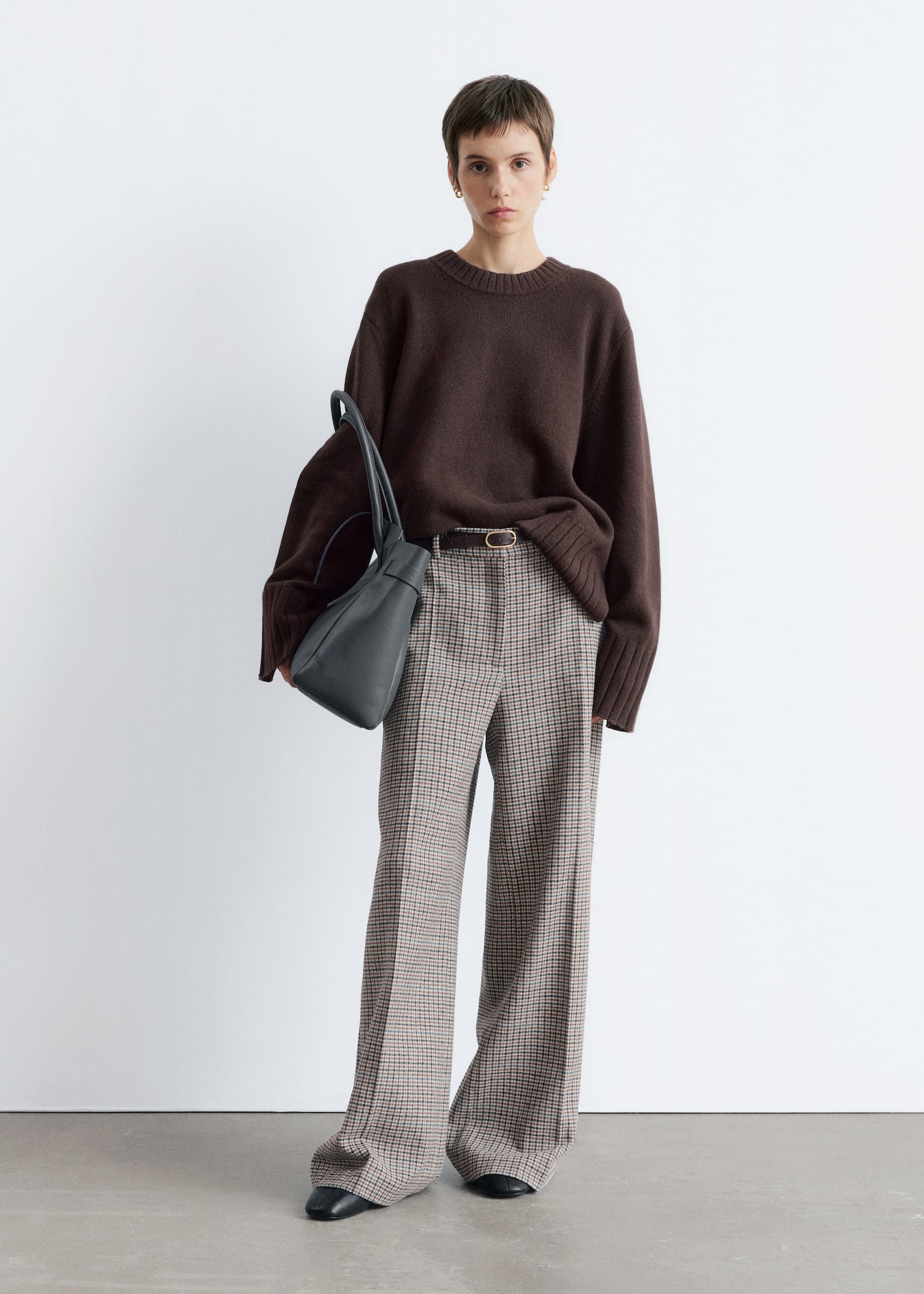Pull décontracté en maille - Marron foncé