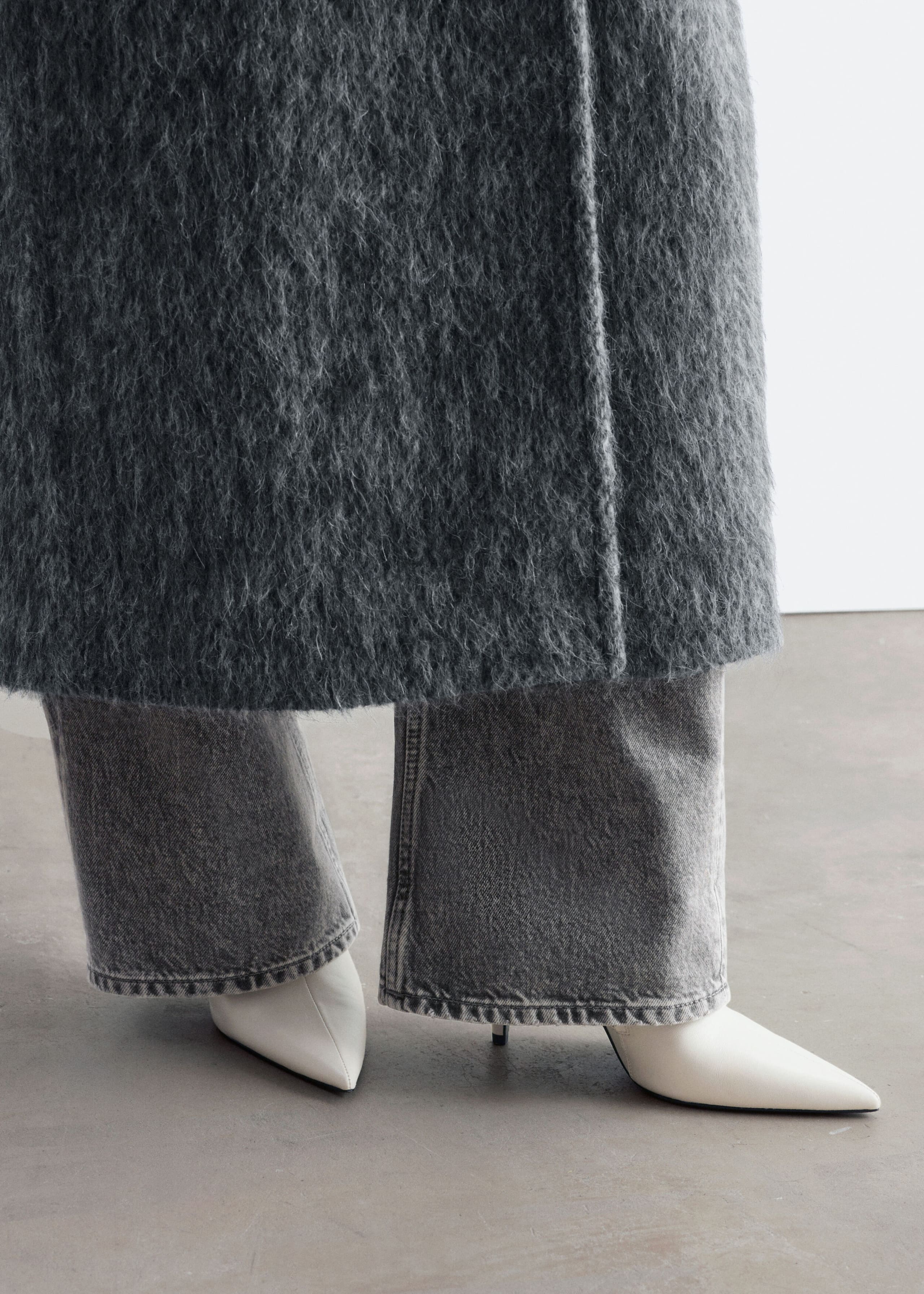 Leather Stiletto Boots Off White