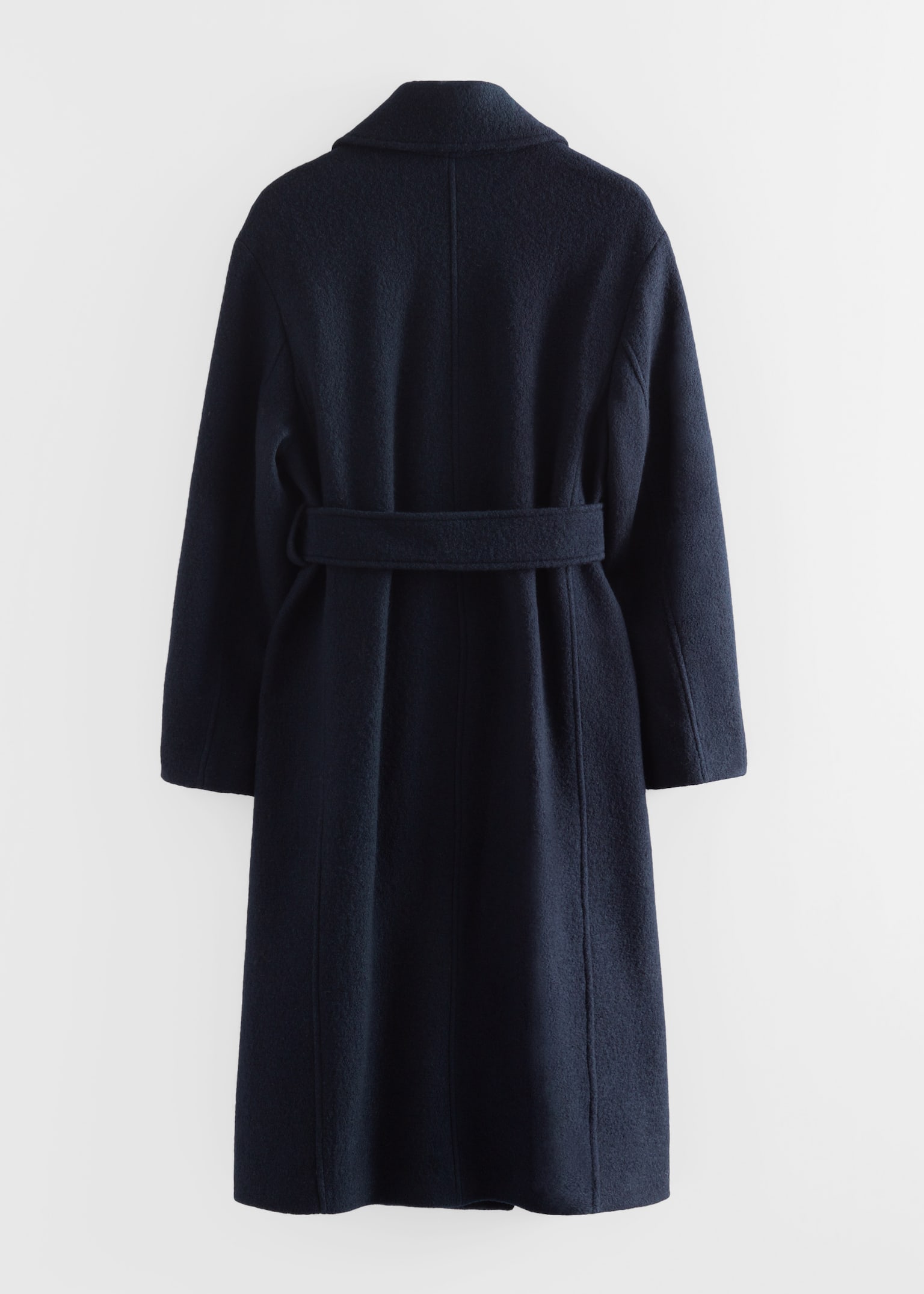Bő övvel megkötős gyapjúkabát - Navy/Fekete/Sötétlila/Dark Mole Melange - 8