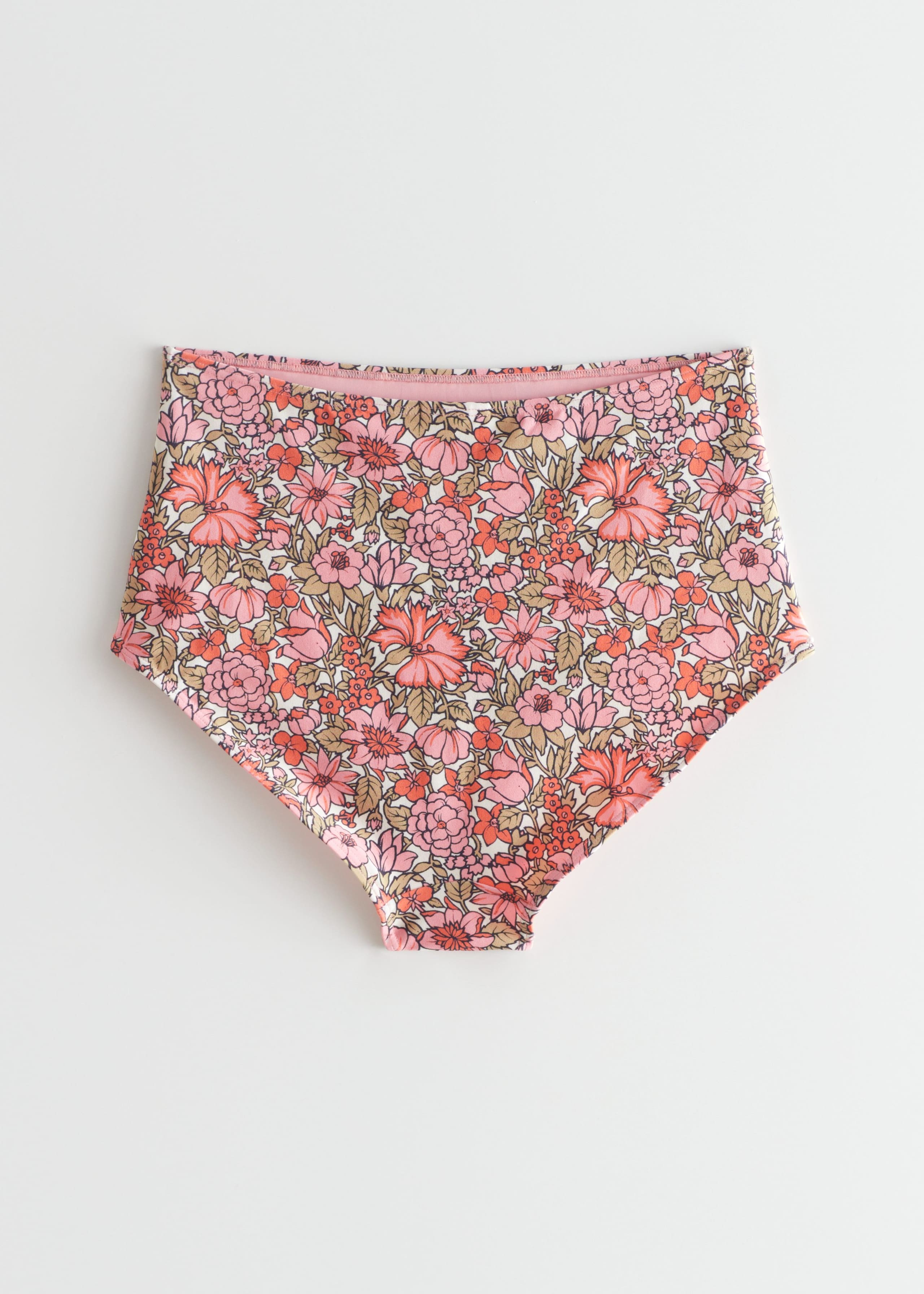 Printed Bikini Briefs - Pink Florals - Still Life
