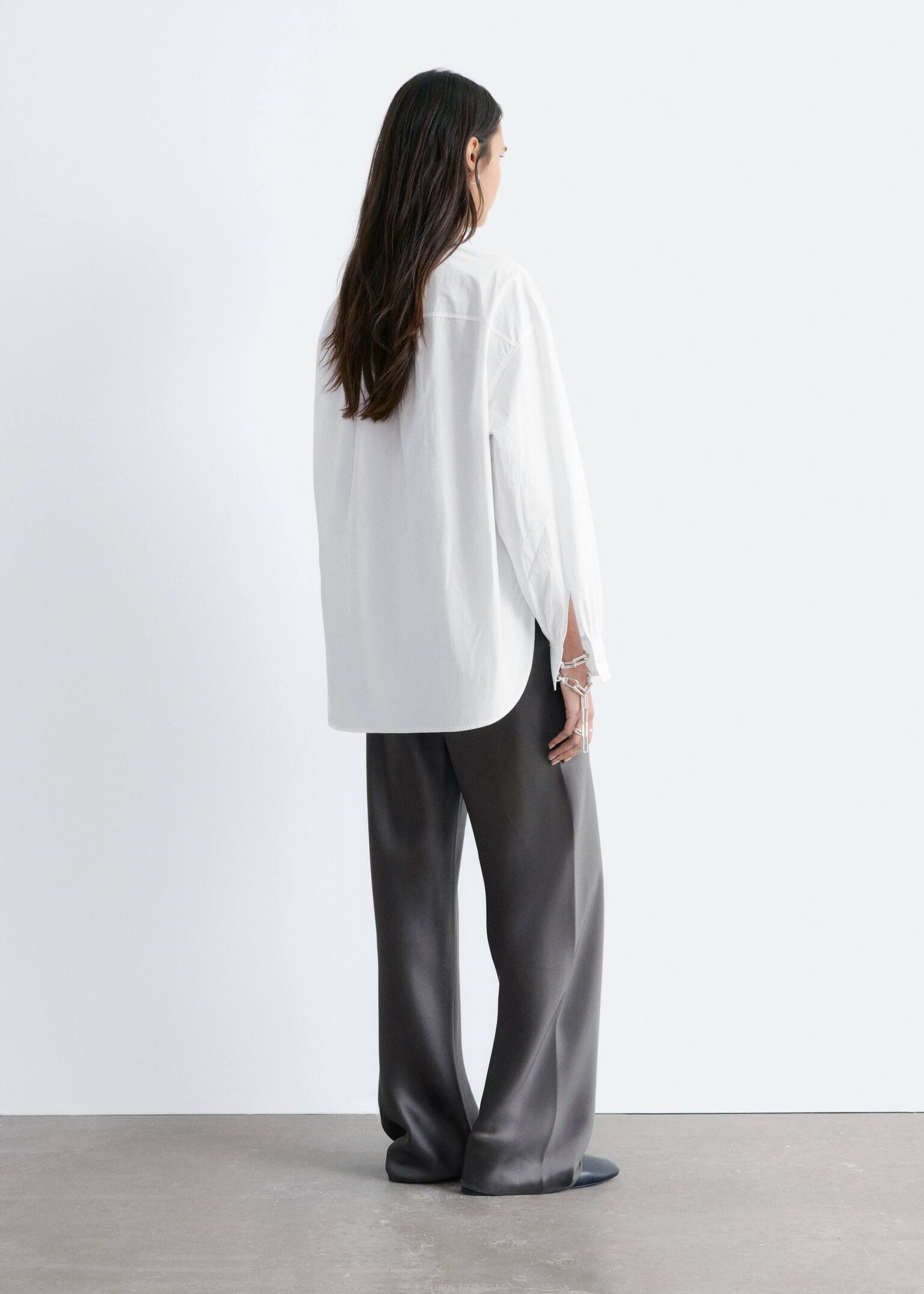 Chemise oversize en coton - Blanc/Noir à carreaux/Bleu/À carreaux - 3