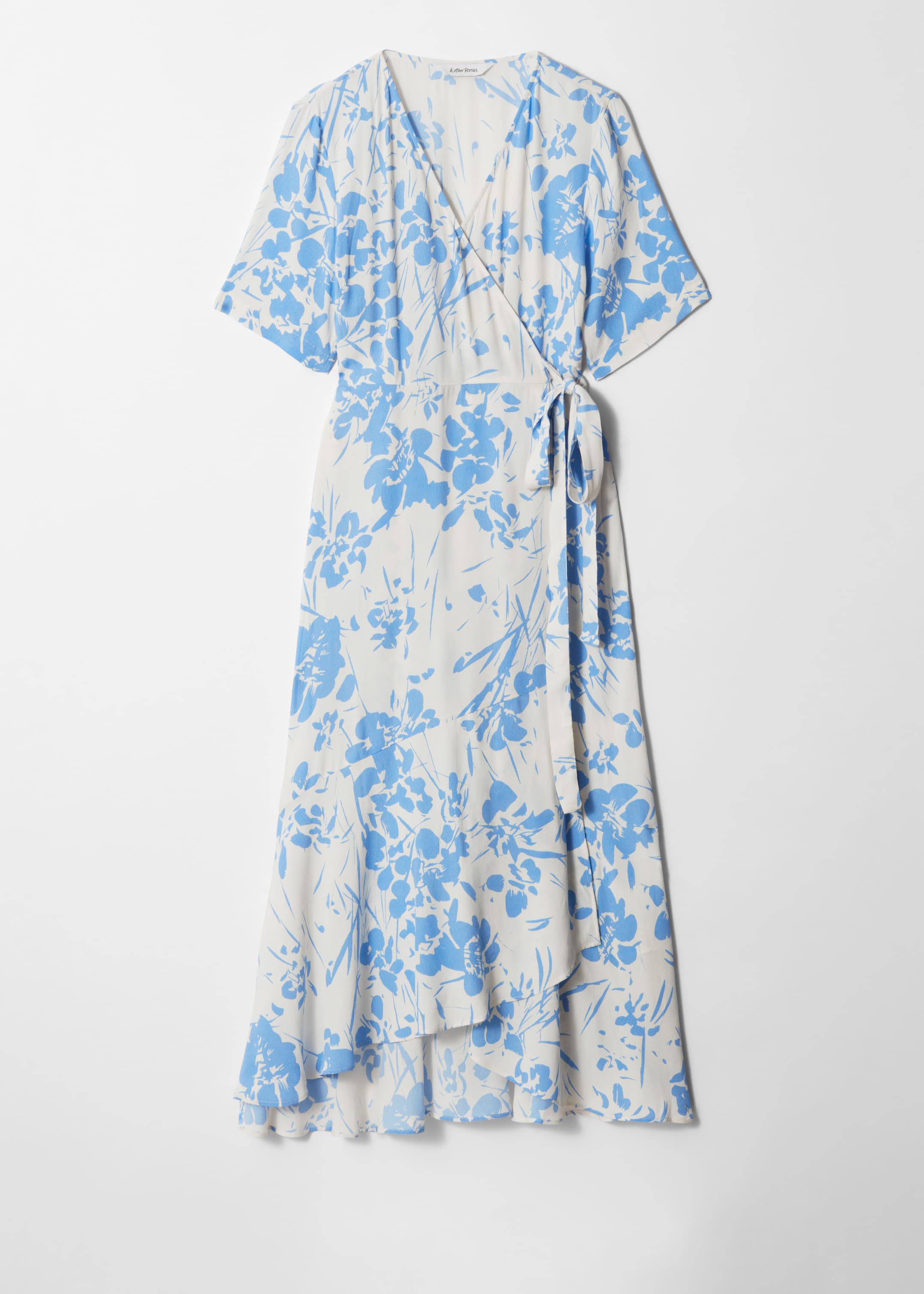 Größeres Bild anzeigen: Midi-Wickelkleid - Weiß/Blau geblümt - Ladies | H&M AT 4