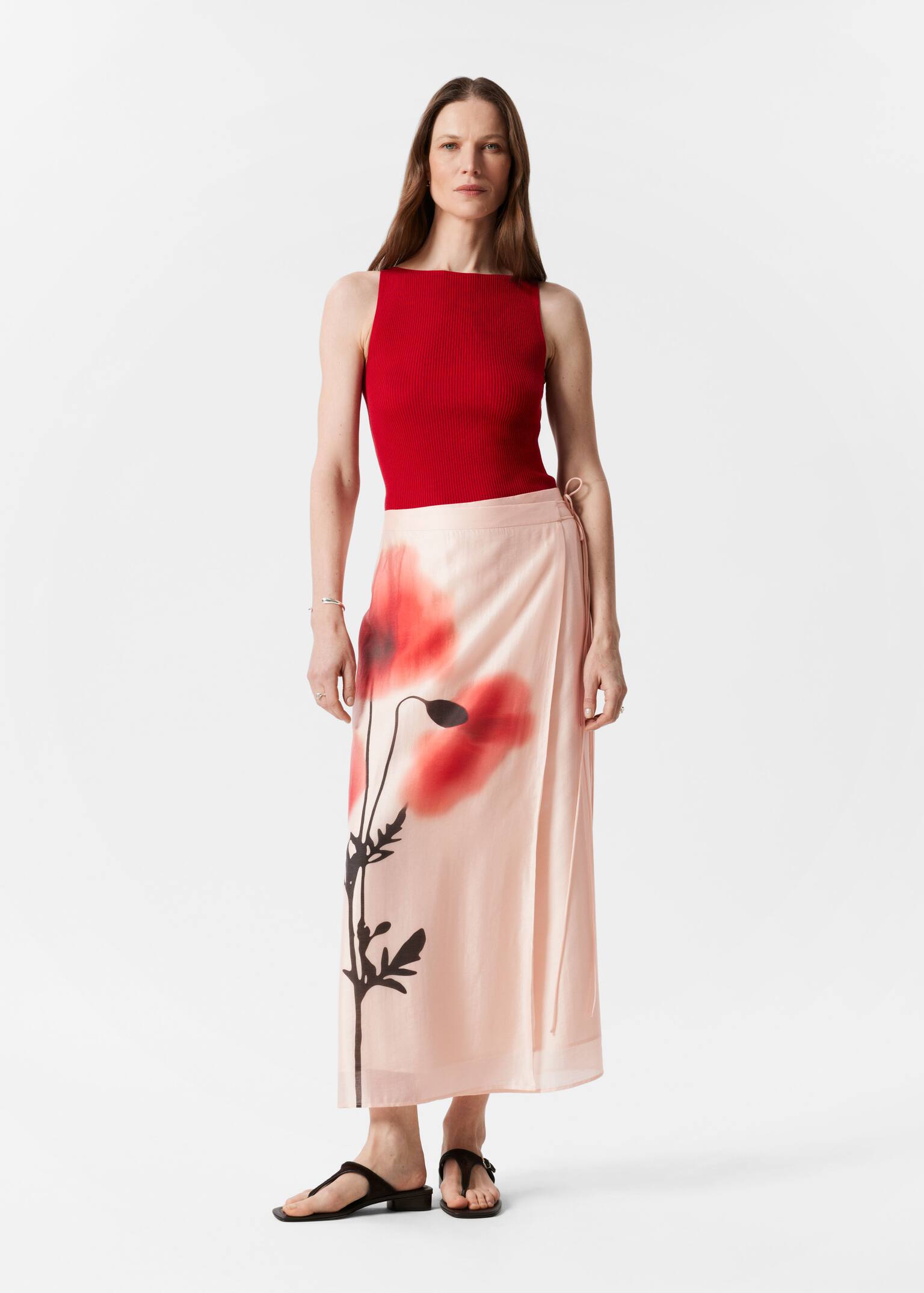 Maxifalda cruzada - Rosa/Rojo