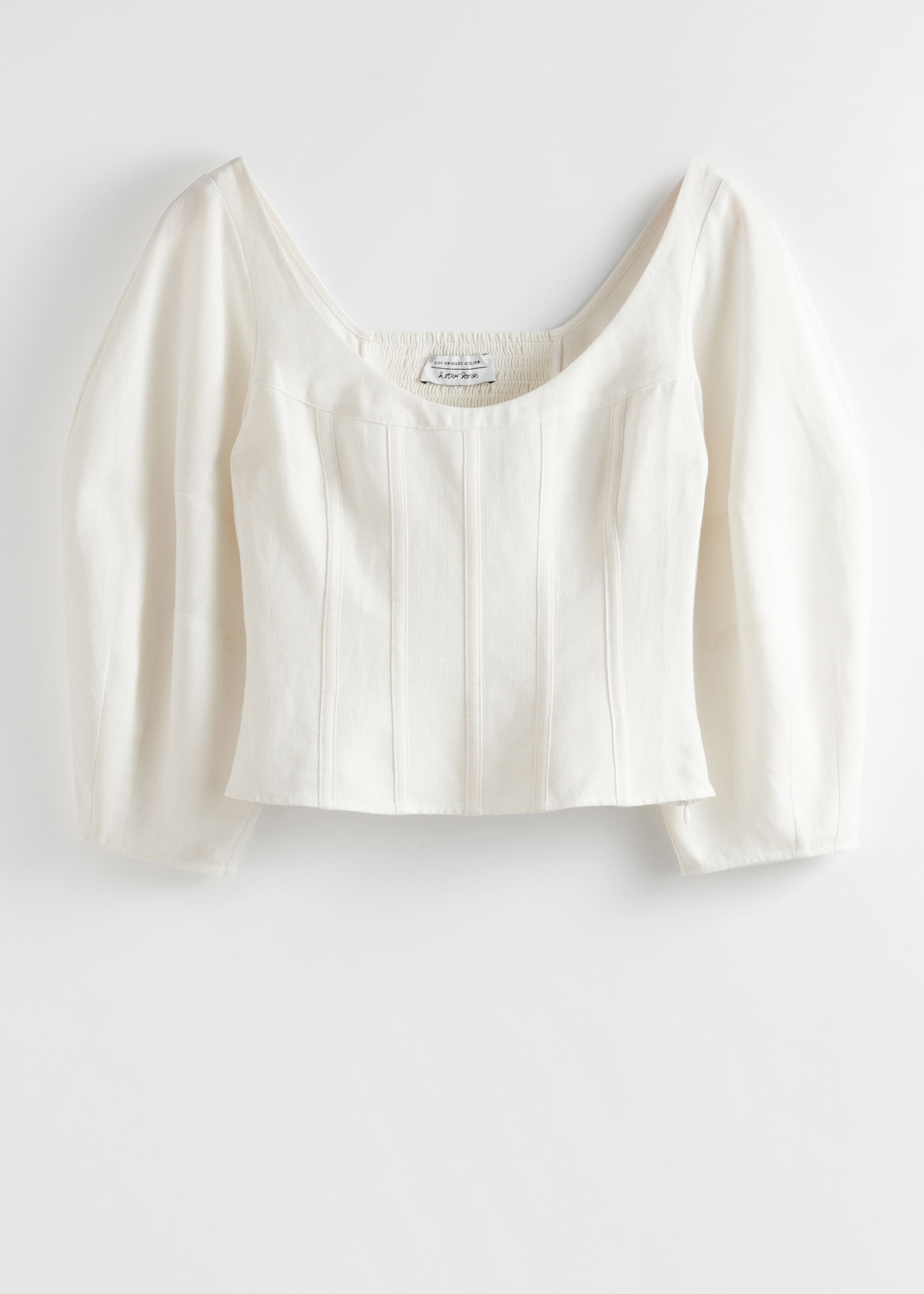 Größeres Bild ansehen: Verkürzte Korsett-Bluse - Weiß - Ladies | H&M DE 1