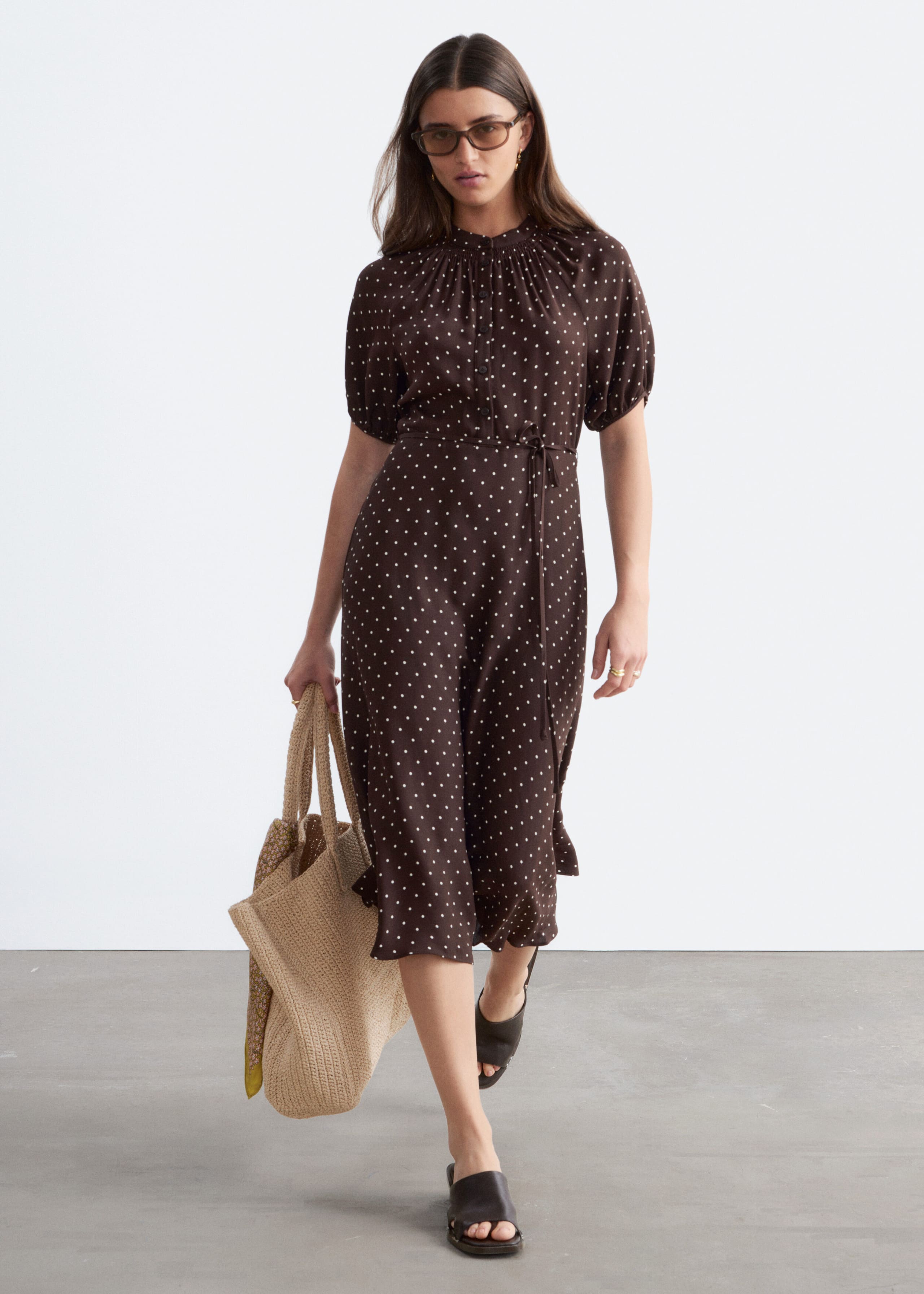 Image of Tie-Waist Midi Dress