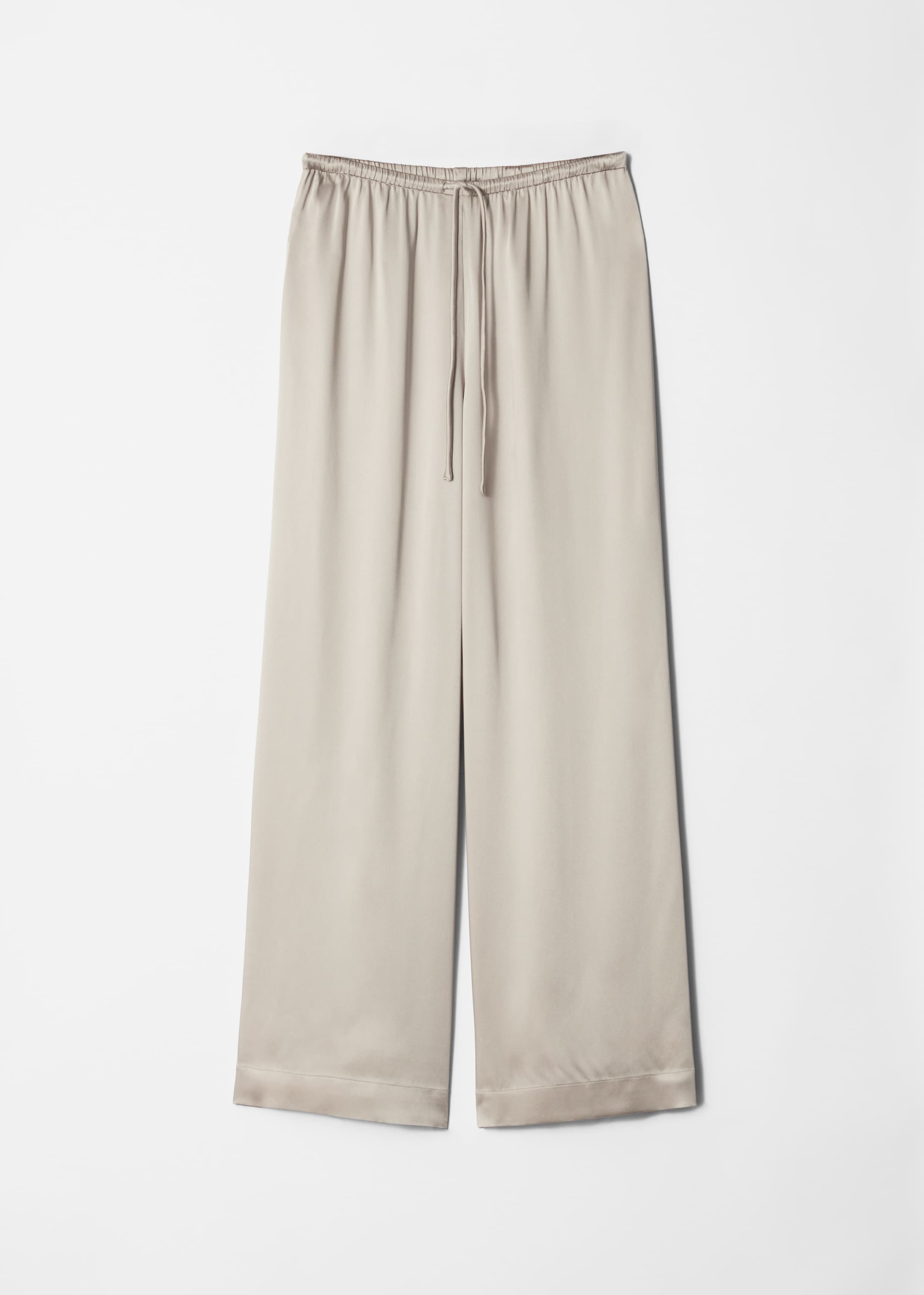 Grotere afbeelding bekijken: Drawstring Satin Trousers - Beige - DAMES | H&M BE 1